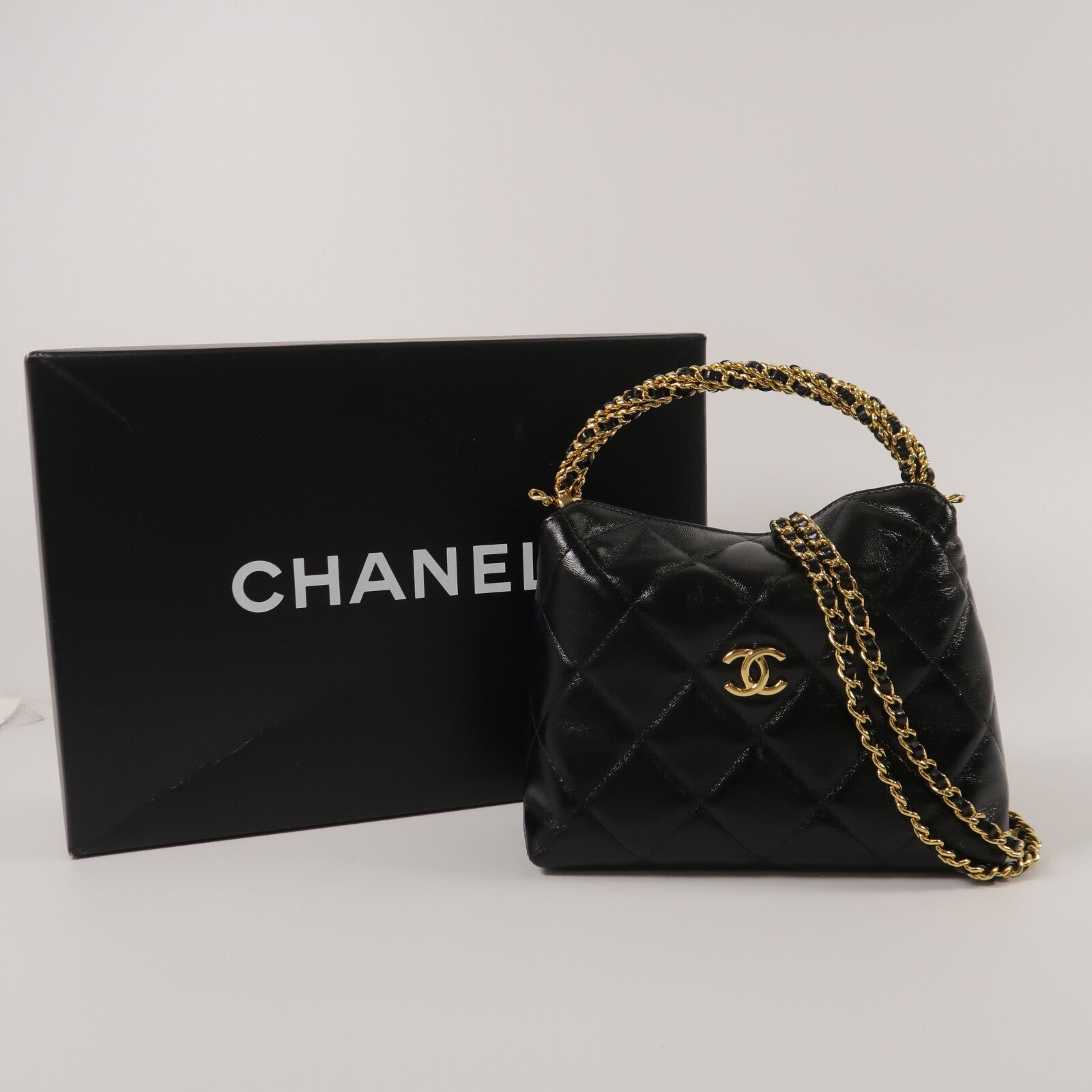 CHANEL 羊皮皮革Clutch With Chain手挽肩背兩用袋