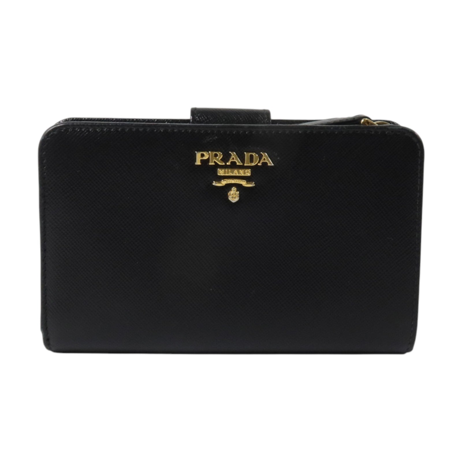 PRADA Saffiano皮革Wallet金扣錢包