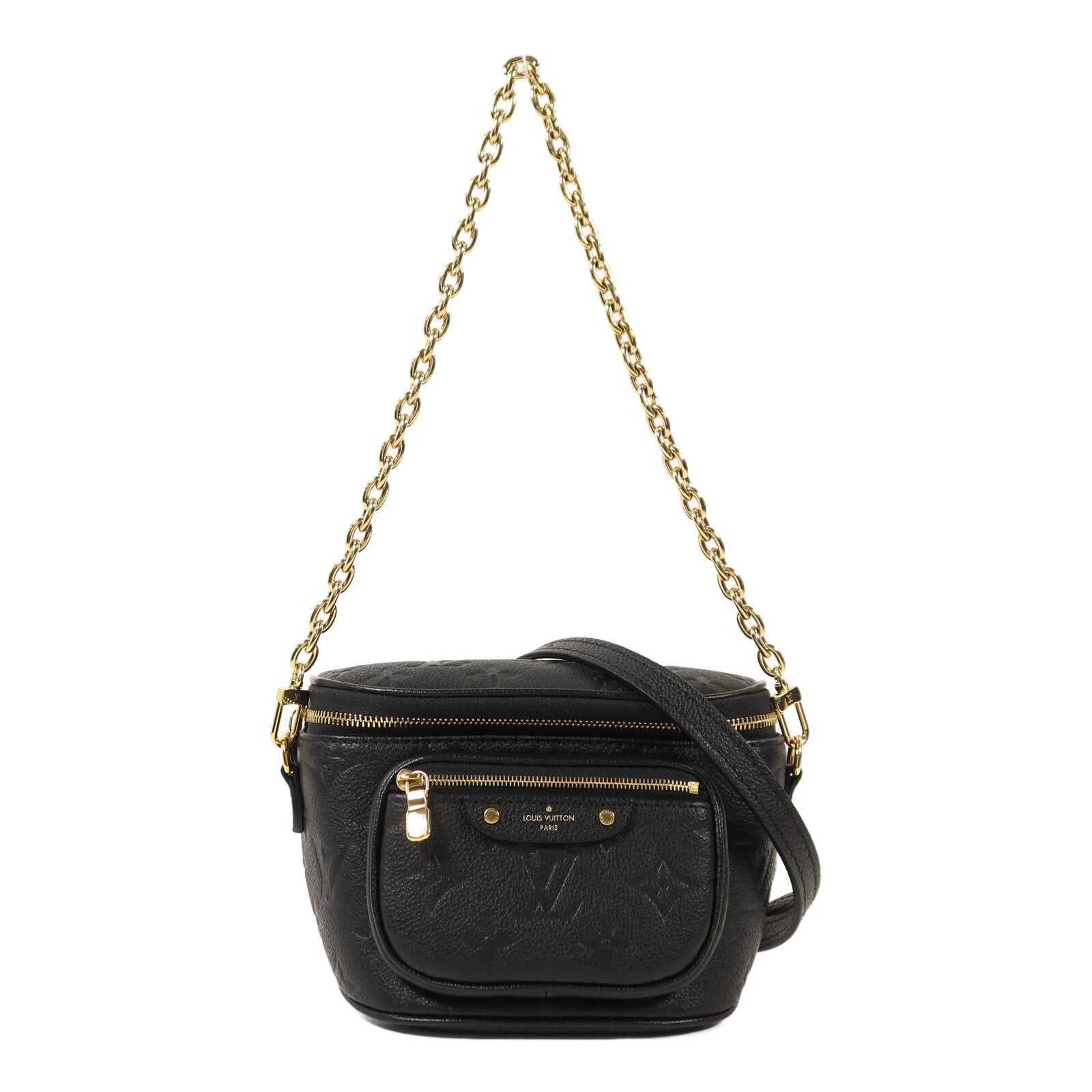 LOUIS VUITTON Monogram Empreinte Mini Bumbag金扣手挽肩背兩用袋