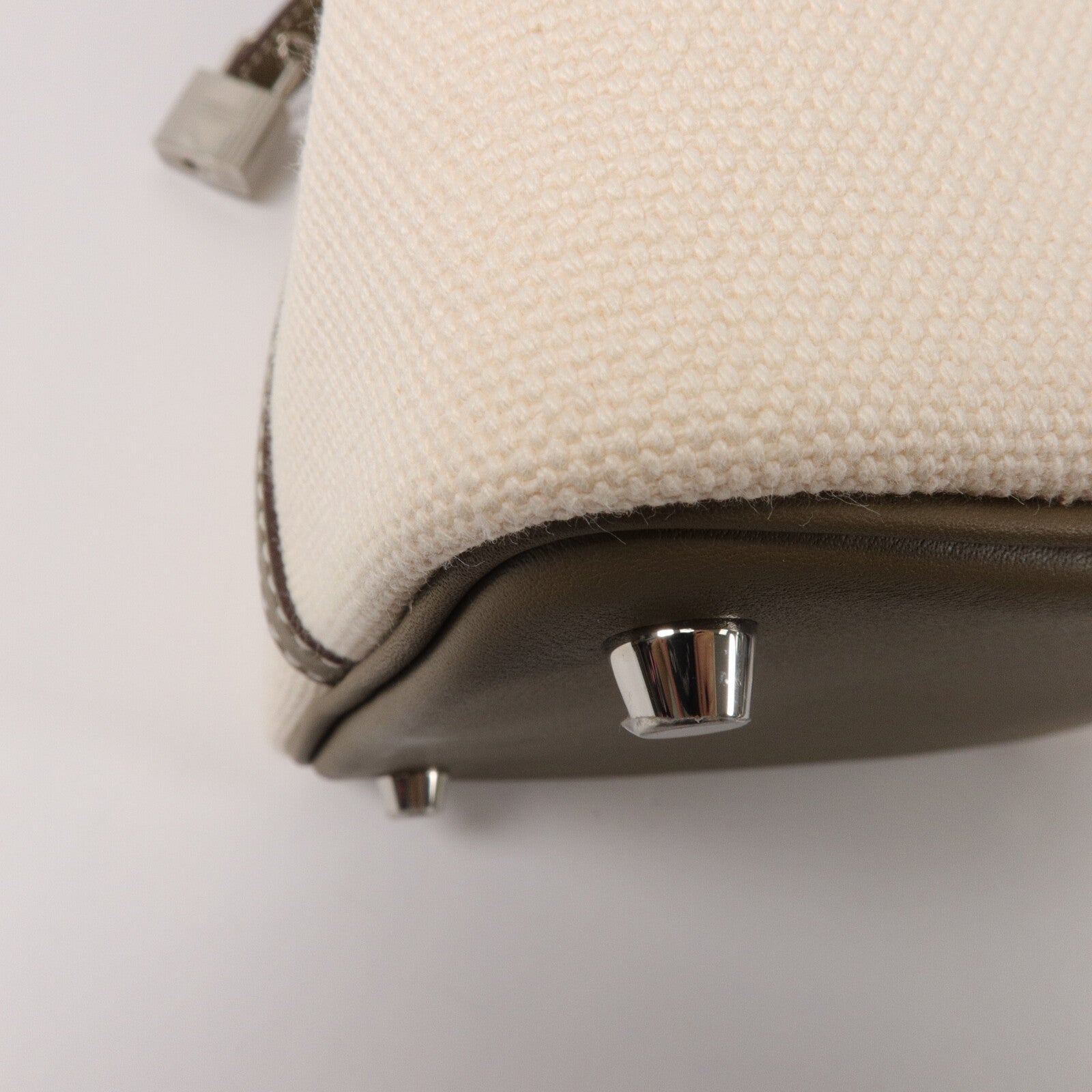 HERMES 帆布/Swift皮革Picotin PM手挽袋Etoupe