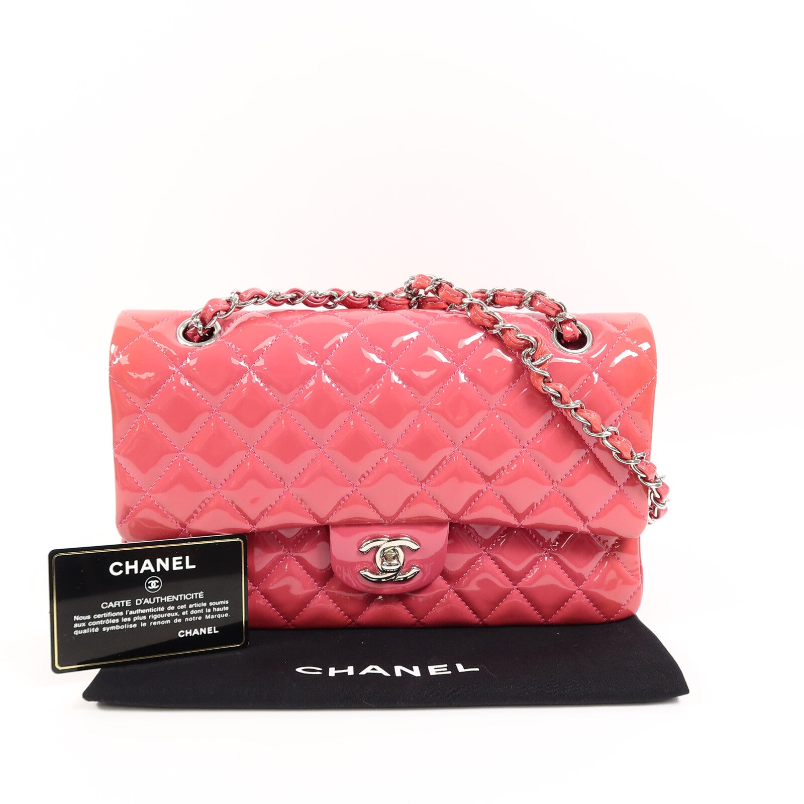 CHANEL 漆皮皮革Classic 25鏈帶肩背袋