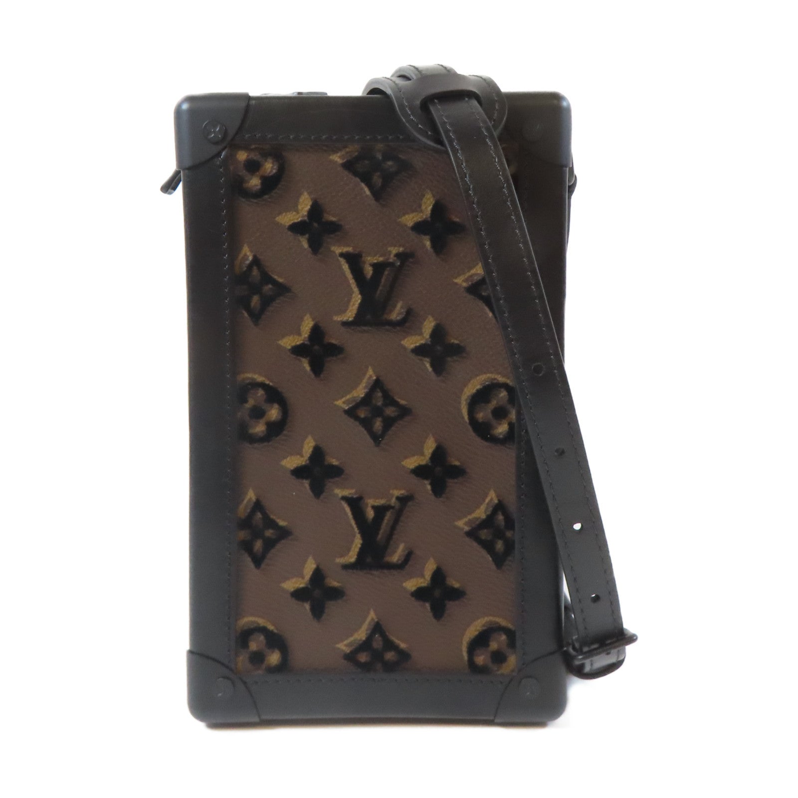 LOUIS VUITTON 【激減優惠】Monogram Taffetage Vertical Soft Trunk黑扣肩背袋啡色