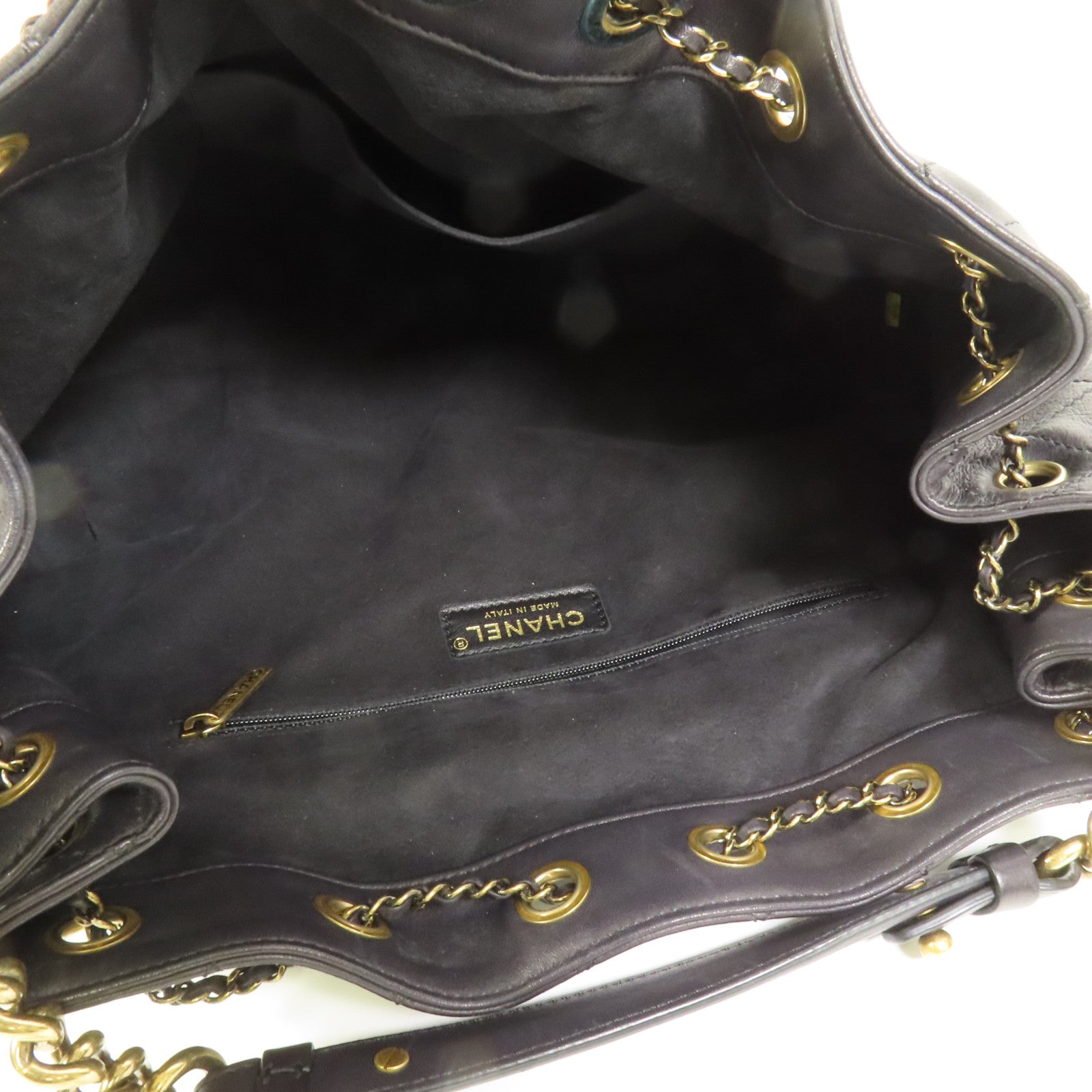 CHANEL 牛皮皮革Shoulder Bag金扣手挽肩背兩用袋