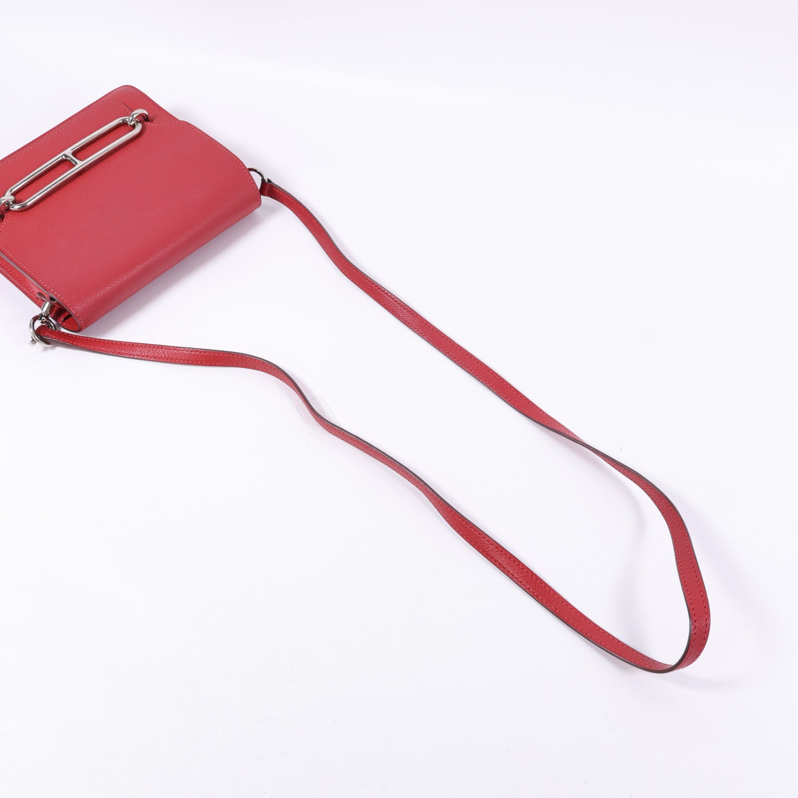 HERMES Evercolor皮革Mini Roulis銀扣肩背袋