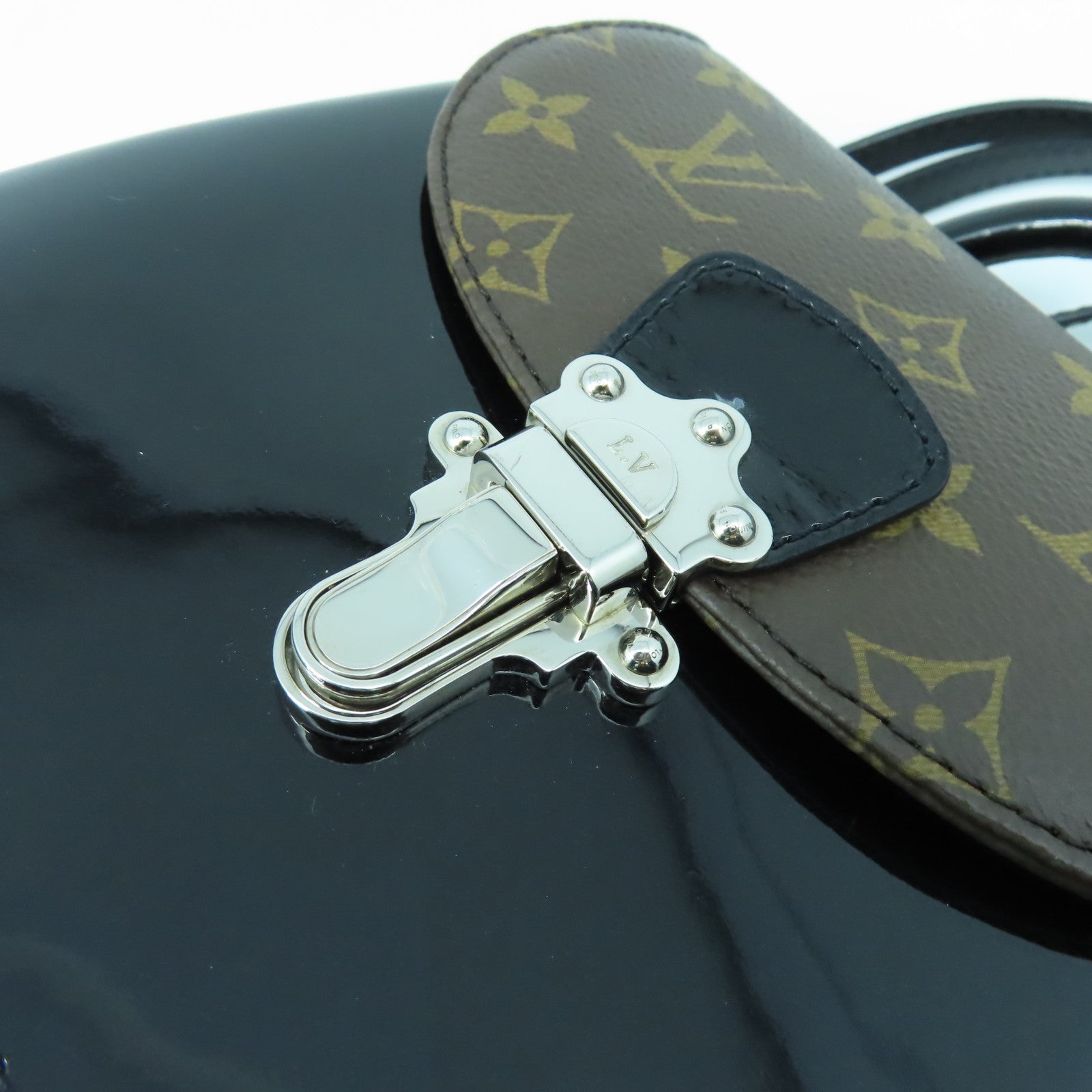 LOUIS VUITTON 【激減優惠】Vernis/Monogram Hot Springs銀扣背包黑色/啡色