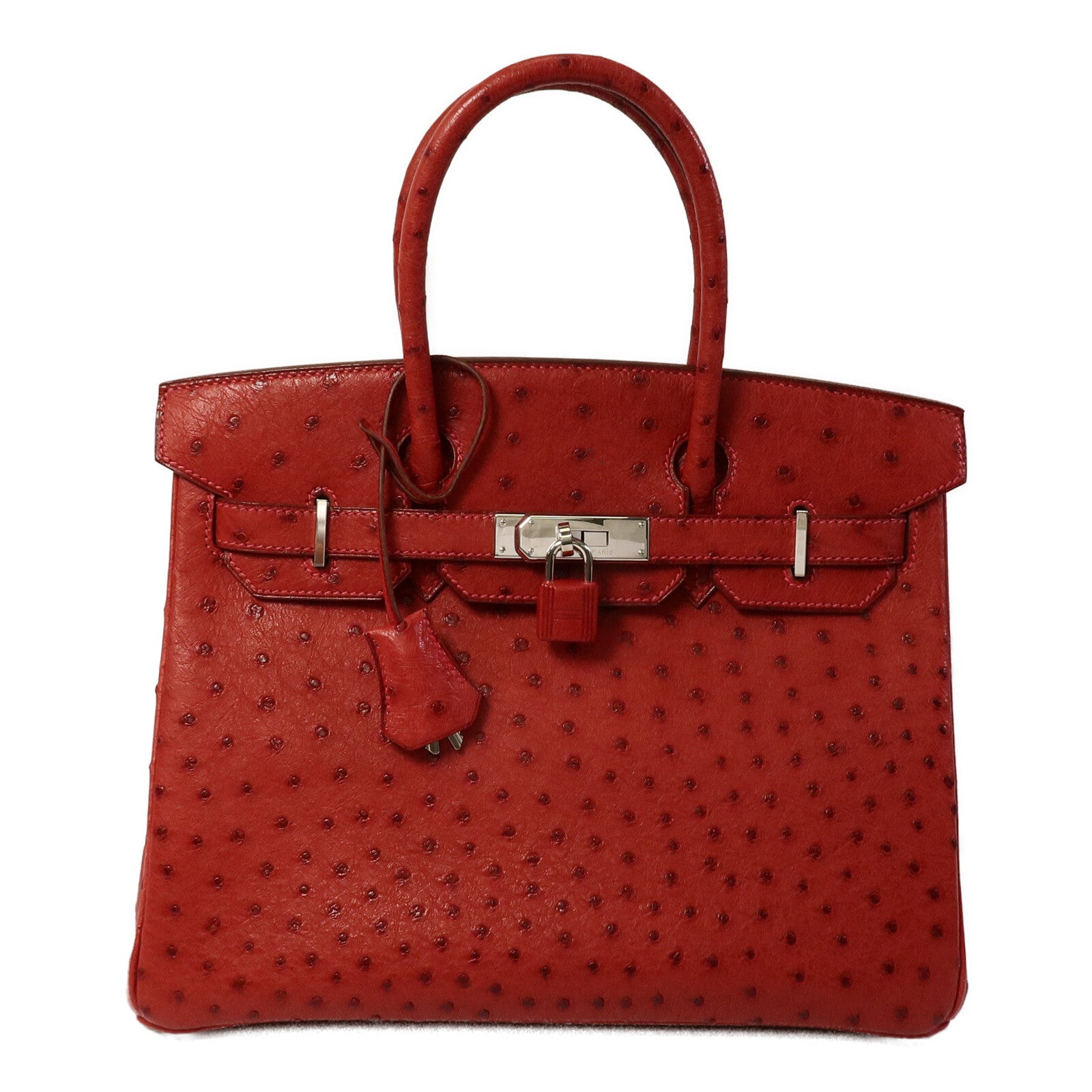 HERMES Ostrich皮革Birkin 30手挽袋Red