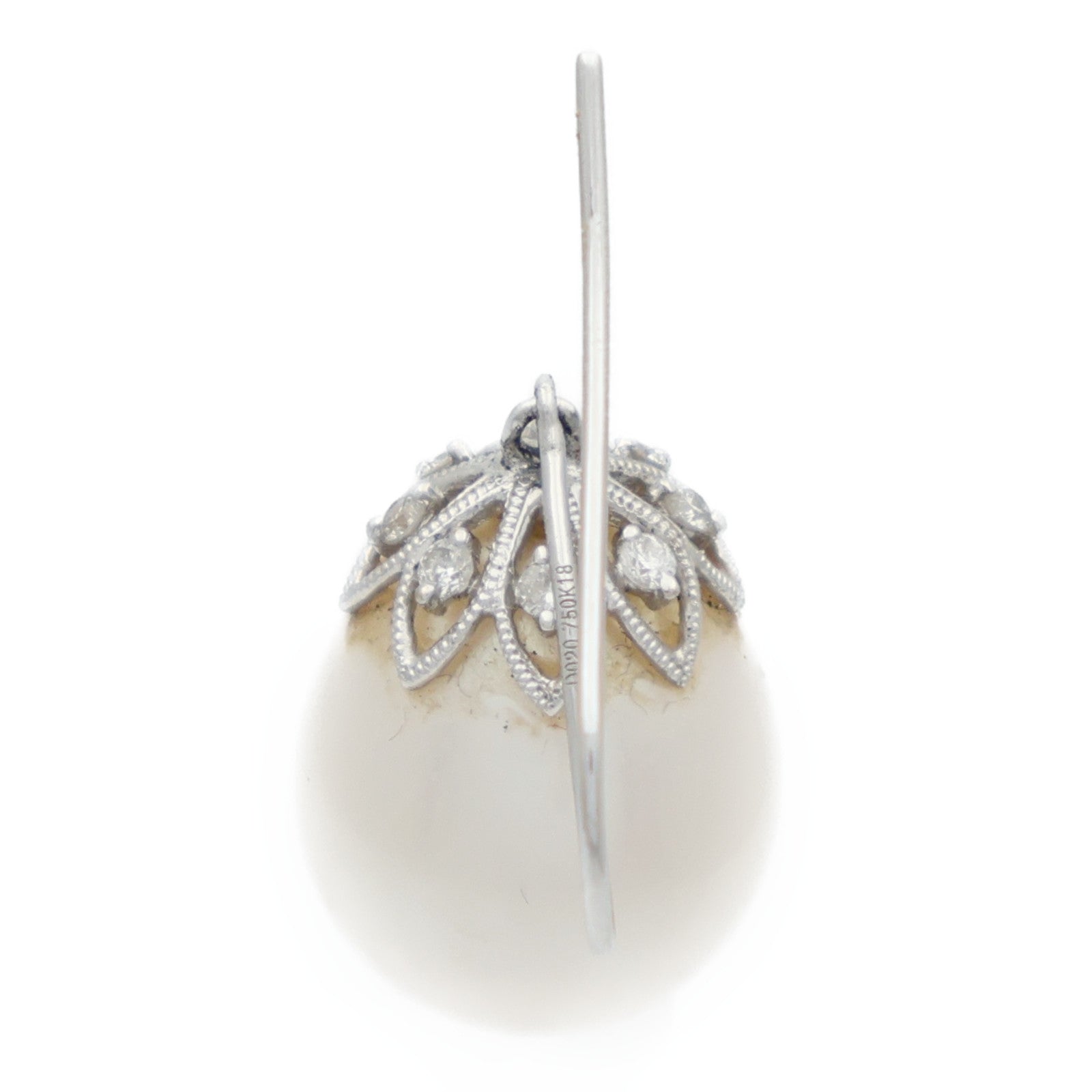 JEWELRY 18K白金Pearl Diamond Earrings珍珠鑽石耳環