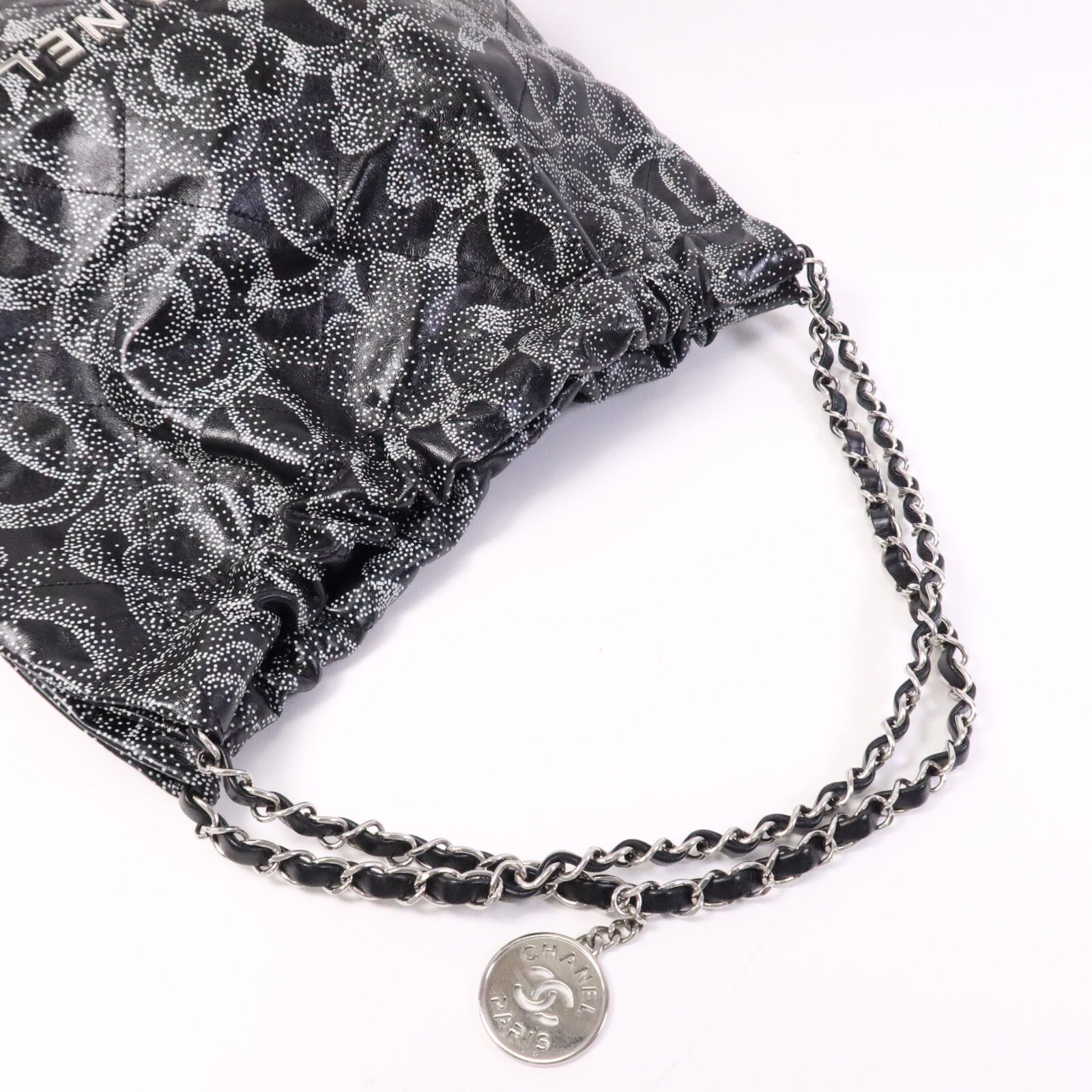 CHANEL 牛皮皮革C22 Medium Limited Edition銀扣鏈帶肩背袋