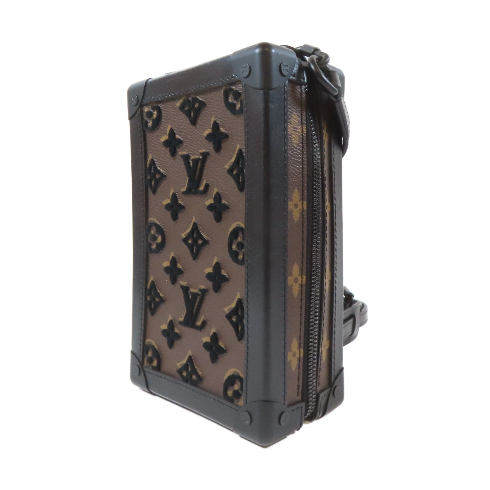 LOUIS VUITTON 【激減優惠】Monogram Taffetage Vertical Soft Trunk黑扣肩背袋啡色