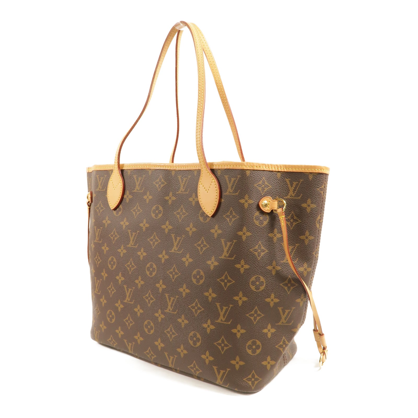 LOUIS VUITTON Monogram Neverfull MM金扣手挽袋