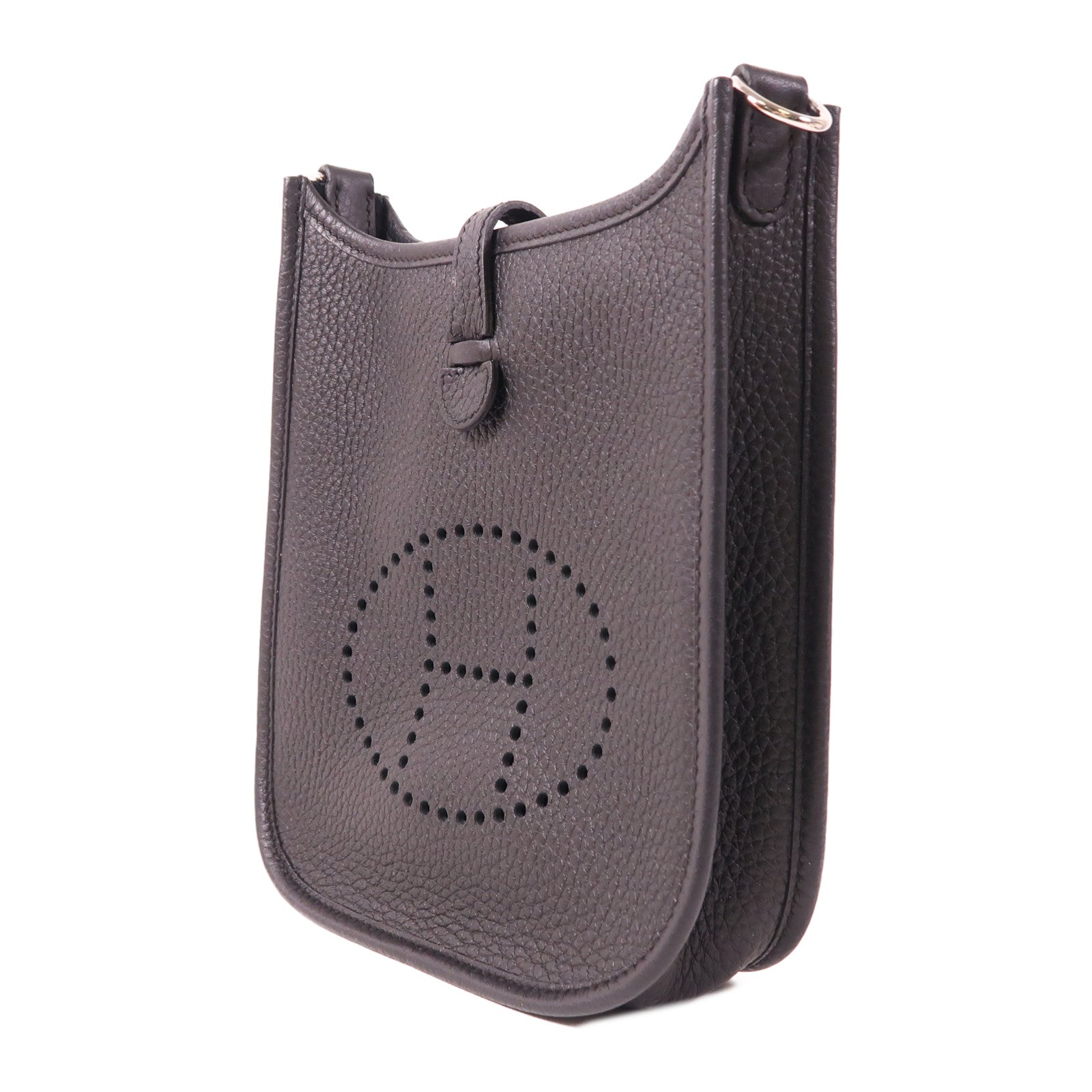 HERMES Clemence皮革Evelyne TPM金扣肩背袋Noir