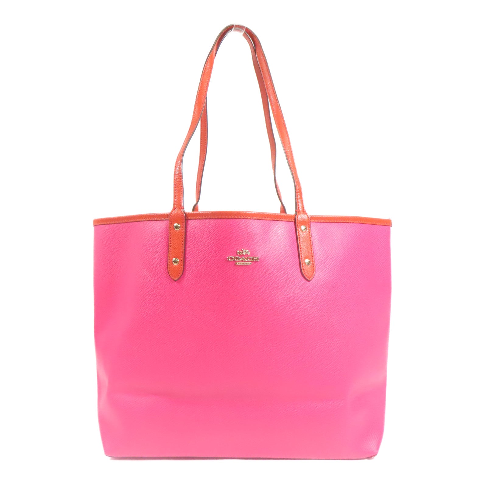 COACH 塗層帆布Tote Bag金扣手挽袋