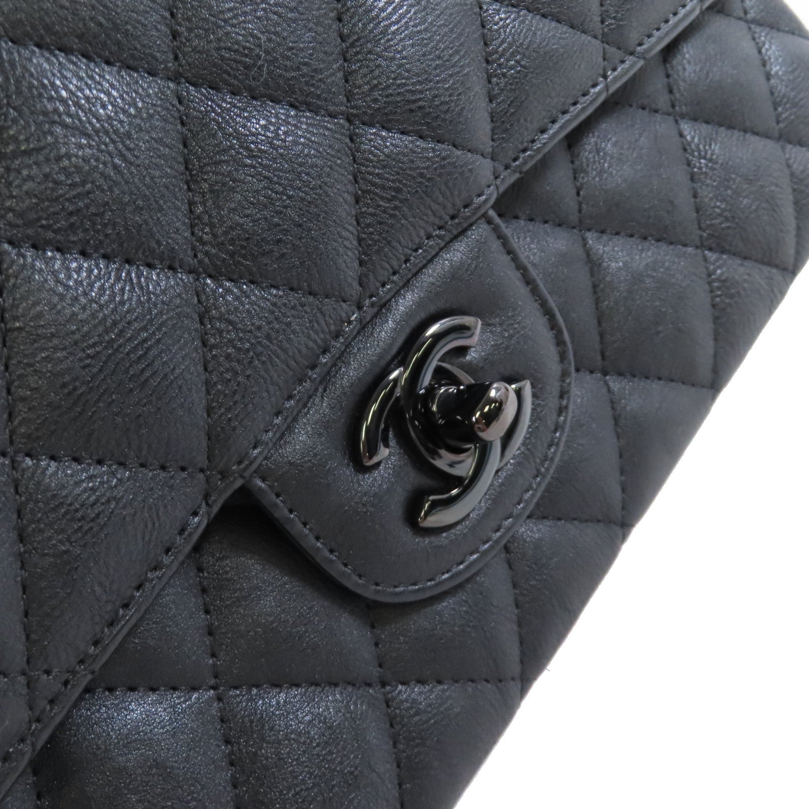 CHANEL 菱格牛皮皮革Classic Flap So Black Chain Shoulder Bag鏈帶肩背袋黑色