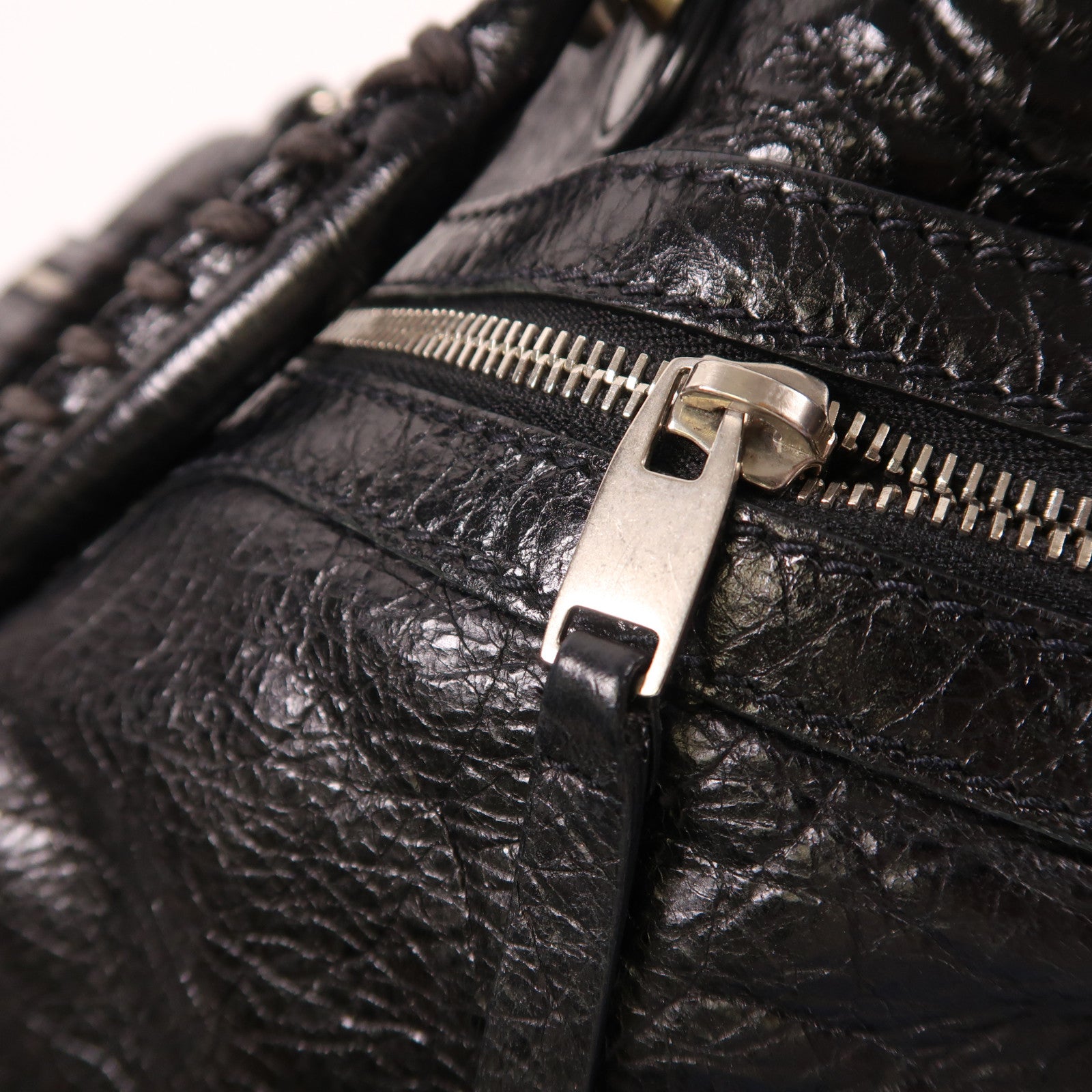 BALENCIAGA 牛皮皮革Bag銀扣手挽肩背兩用袋