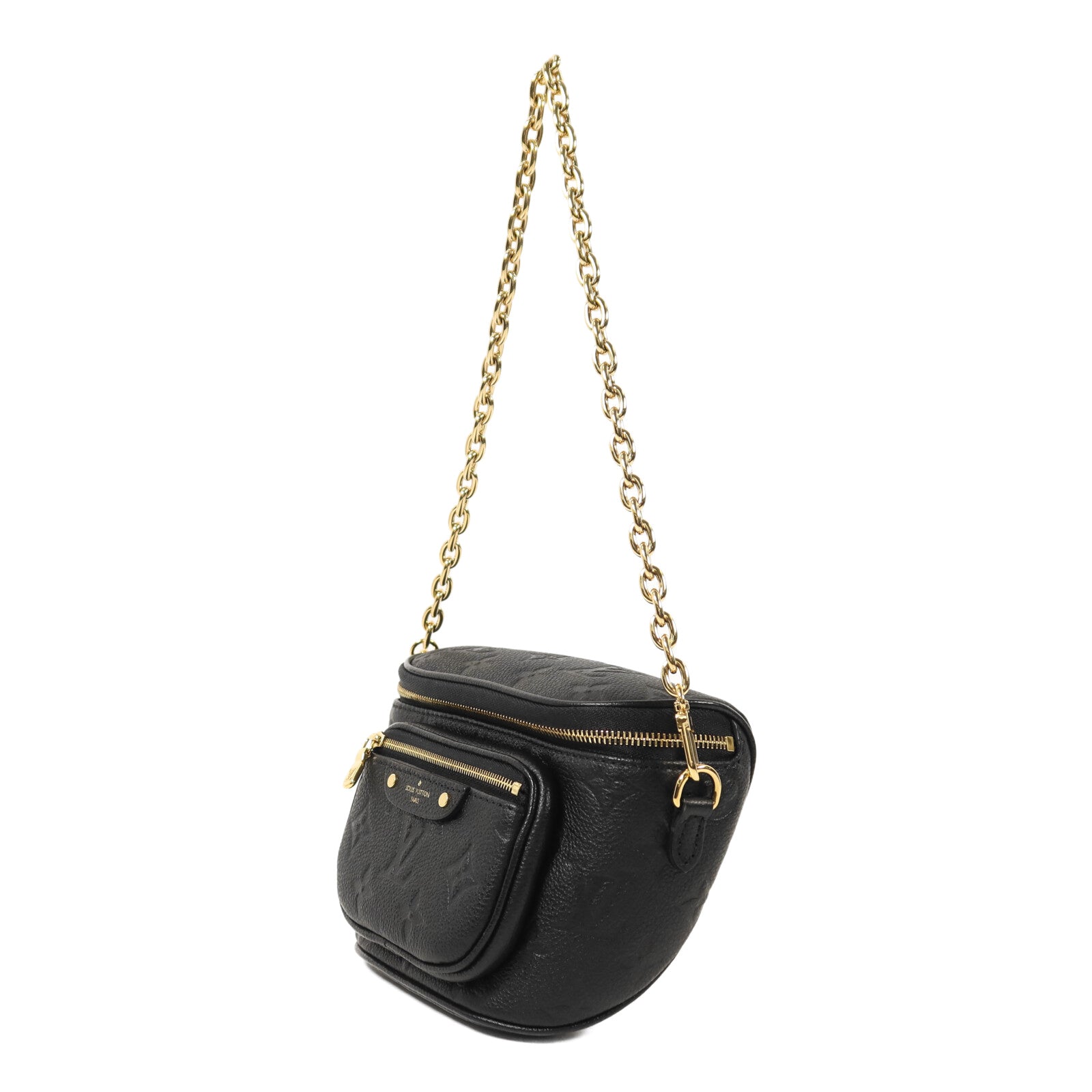 LOUIS VUITTON Monogram Empreinte Mini Bumbag金扣手挽肩背兩用袋