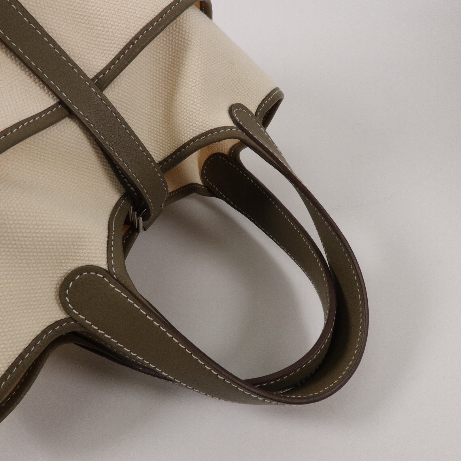 HERMES 帆布/Swift皮革Picotin PM手挽袋Etoupe