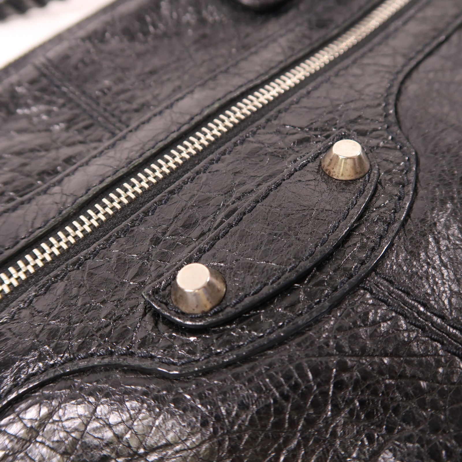 BALENCIAGA 牛皮皮革Bag銀扣手挽肩背兩用袋