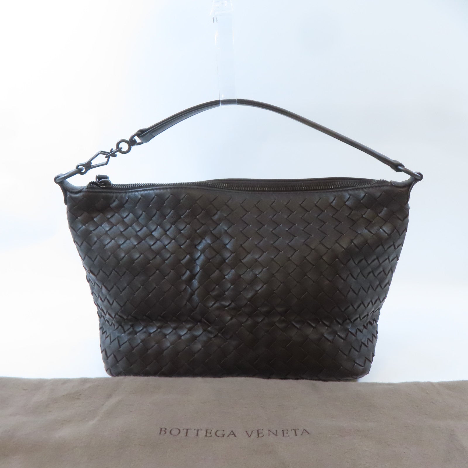 BOTTEGA VENETA 織紋皮革Shoulder Bag肩背袋啡色