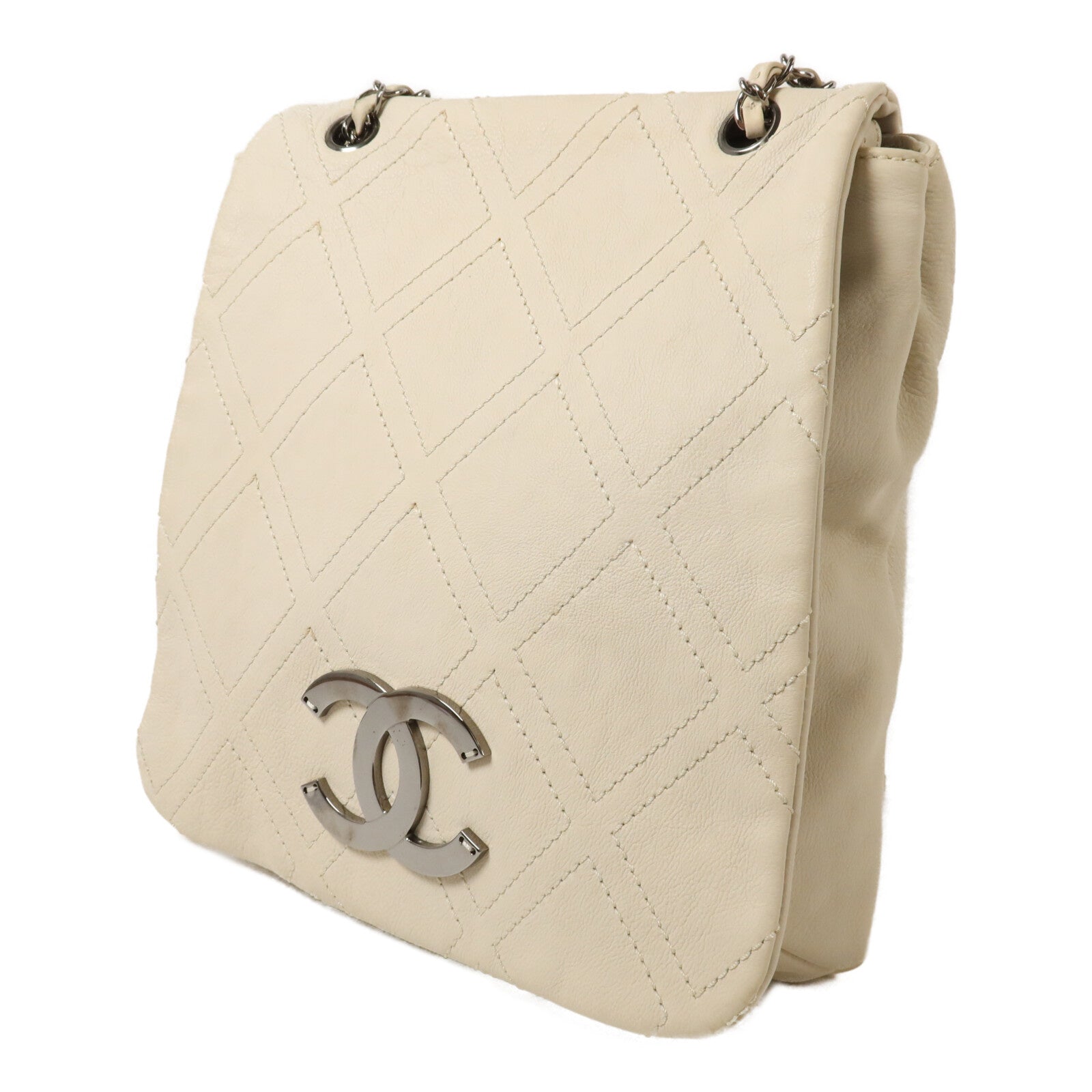 CHANEL 牛皮皮革Diamond Stitch Chain Shoulder鏈帶肩背袋