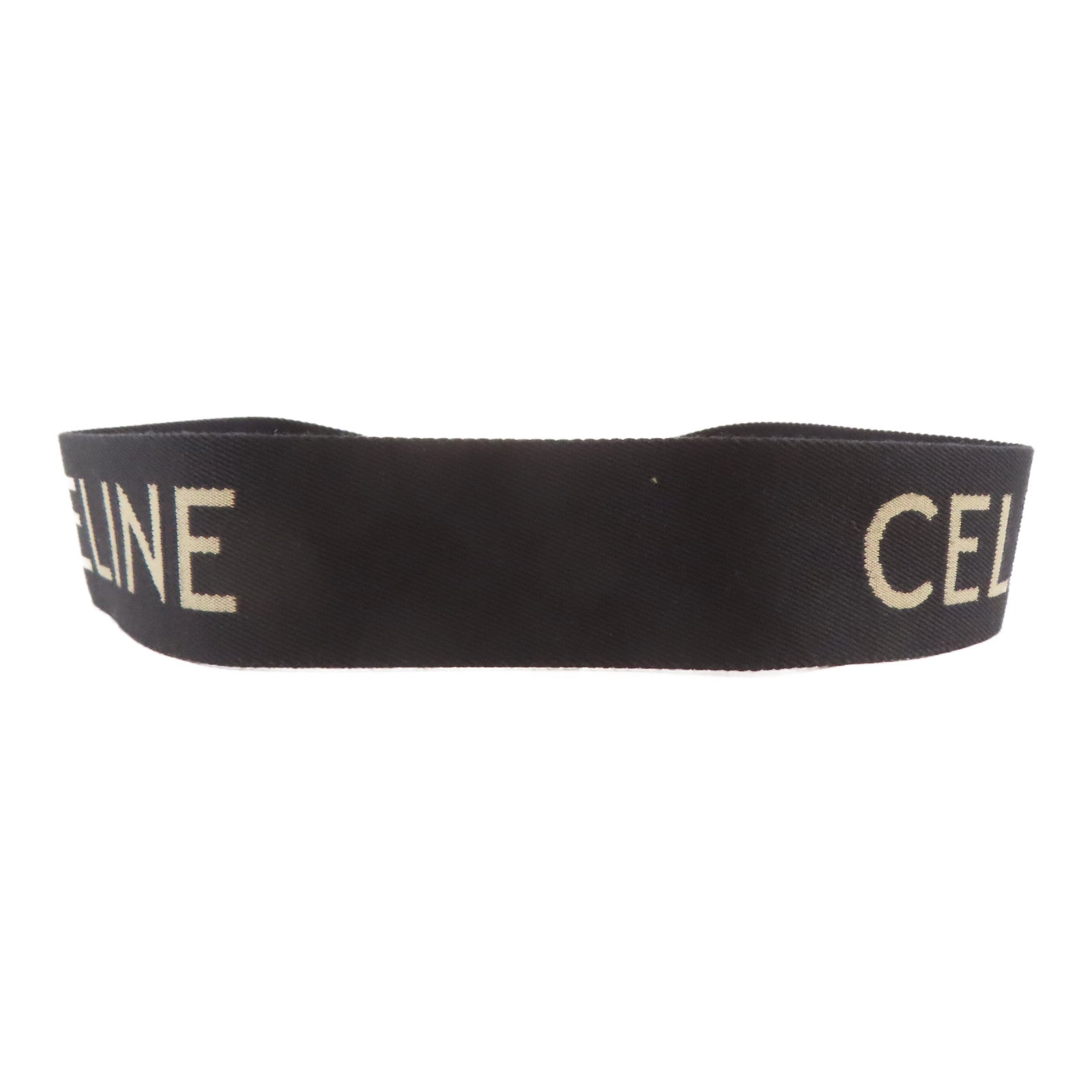 CELINE 帆布Shoulder Strap金扣肩背帶黑色