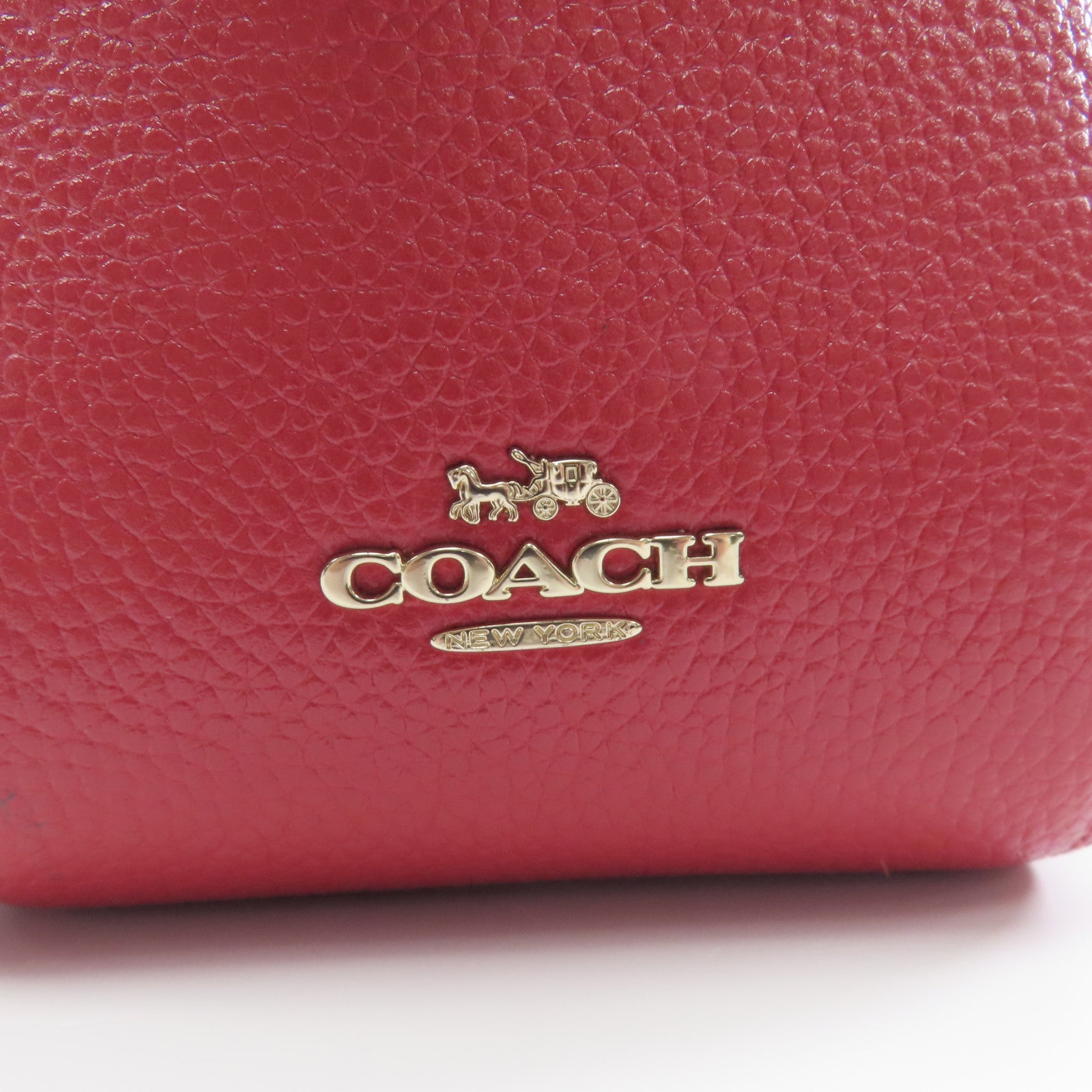 COACH 牛皮皮革Backpack金扣背包紅色