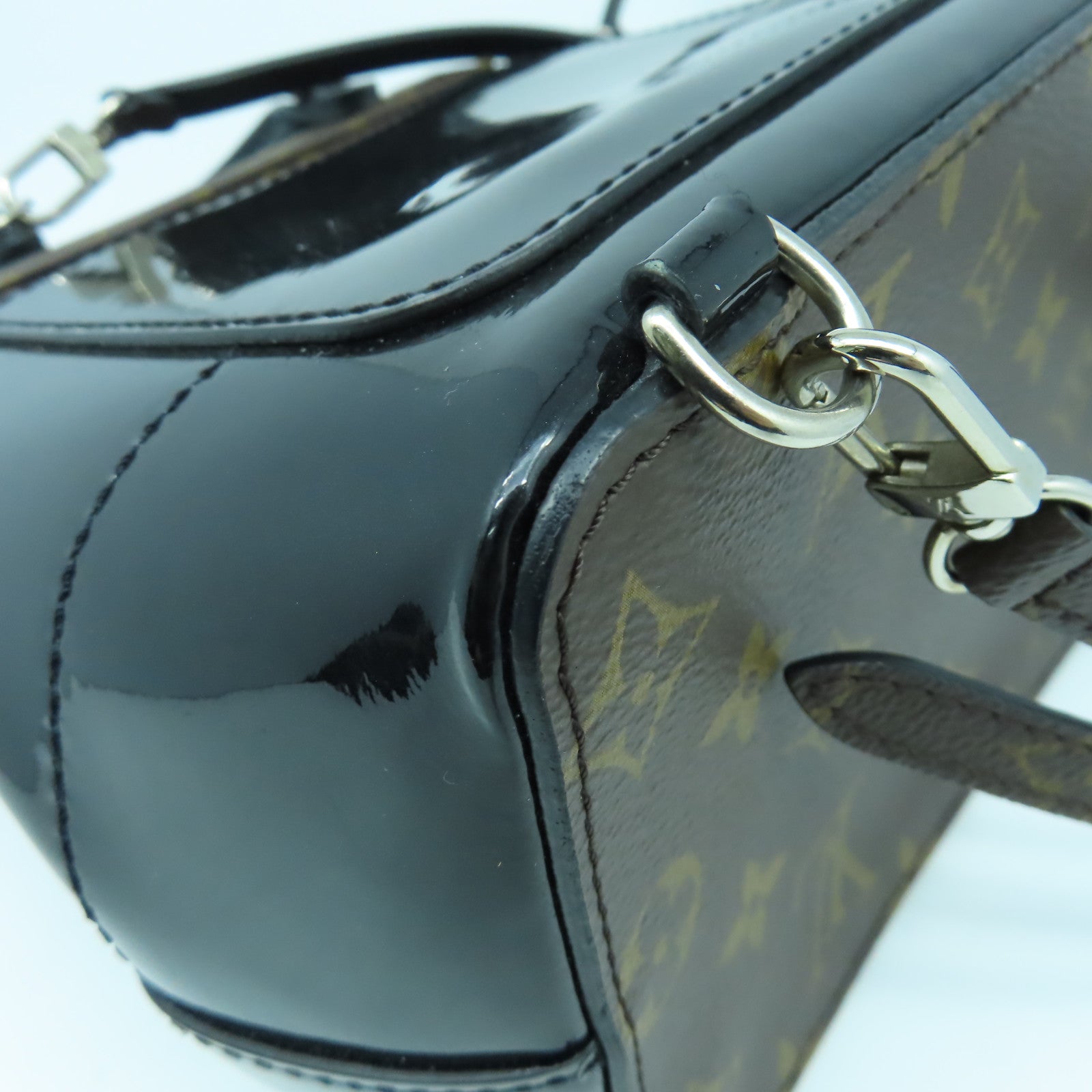 LOUIS VUITTON 【激減優惠】Vernis/Monogram Hot Springs銀扣背包黑色/啡色