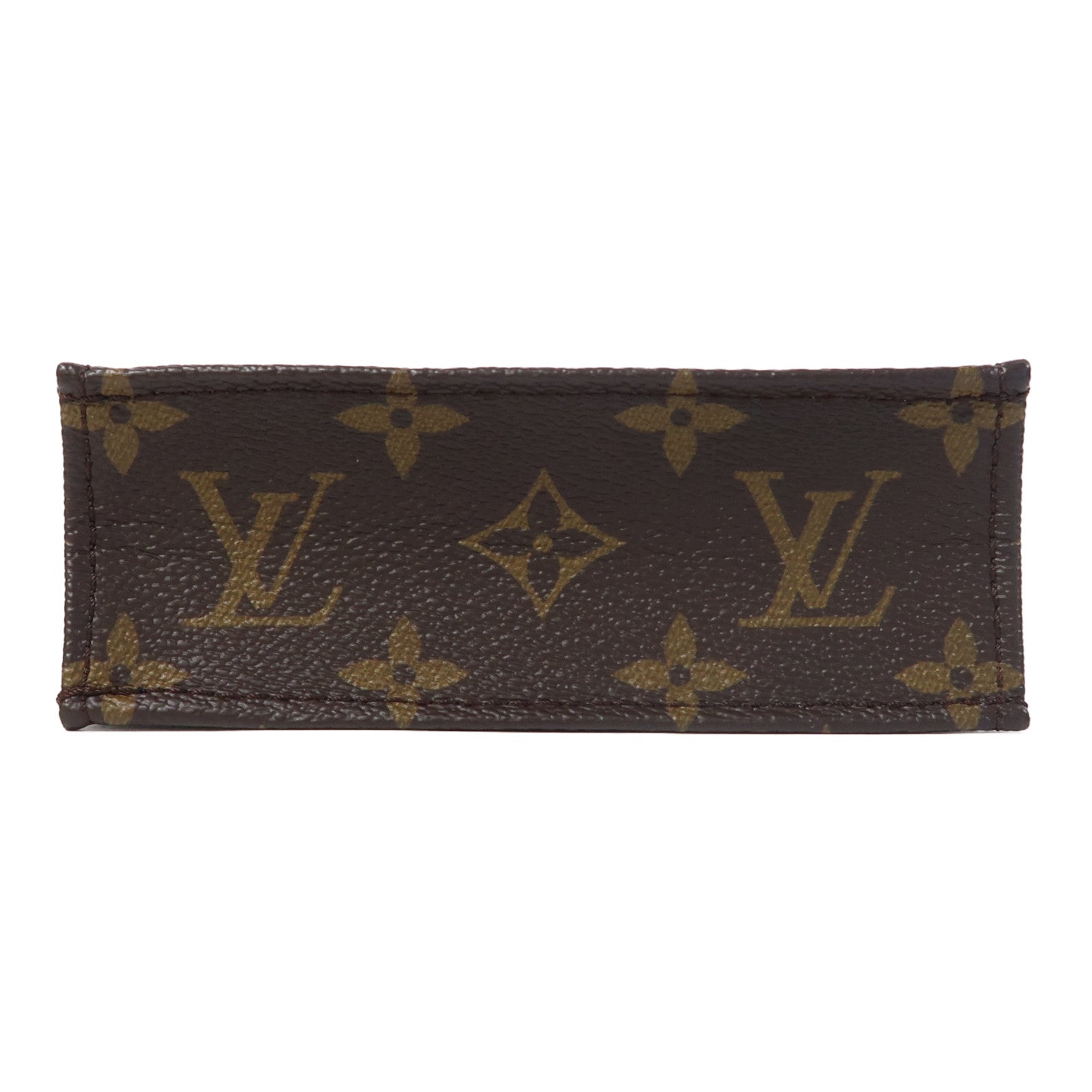 LOUIS VUITTON Monogram Petit Sac Plat金扣手挽肩背兩用袋啡色