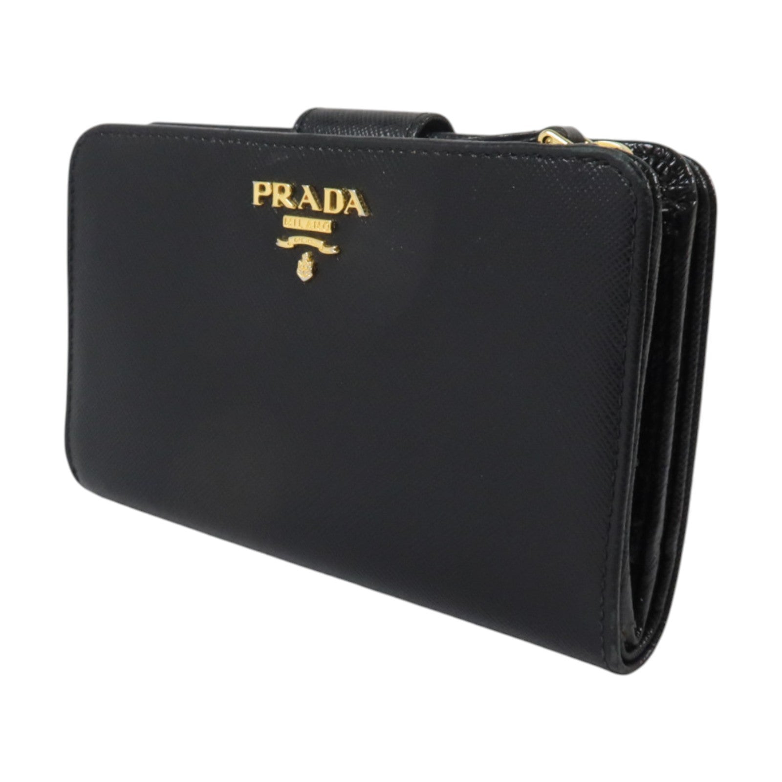 PRADA Saffiano皮革Wallet金扣錢包