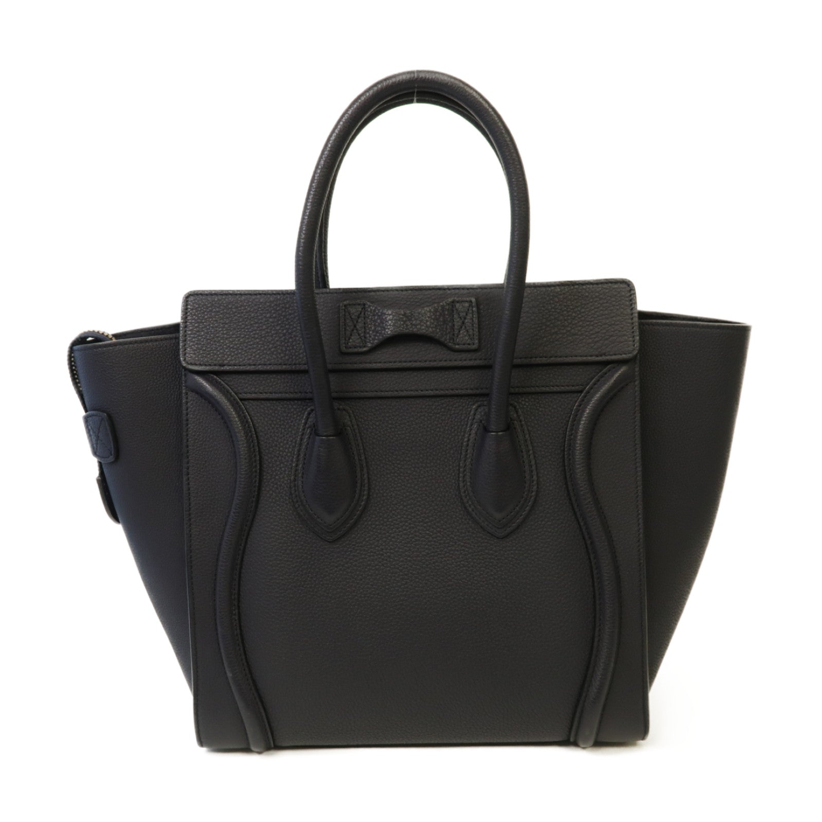 CELINE 牛皮皮革Luggage Bag金扣手挽袋深藍色