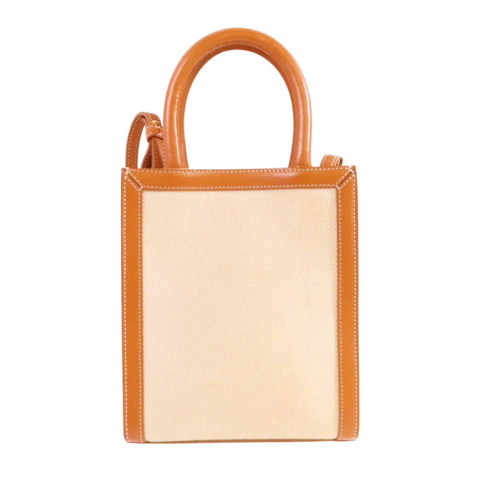 CELINE 帆布Mini Vertical Cabas 2Way Shoulder Bag金扣手挽肩背兩用袋