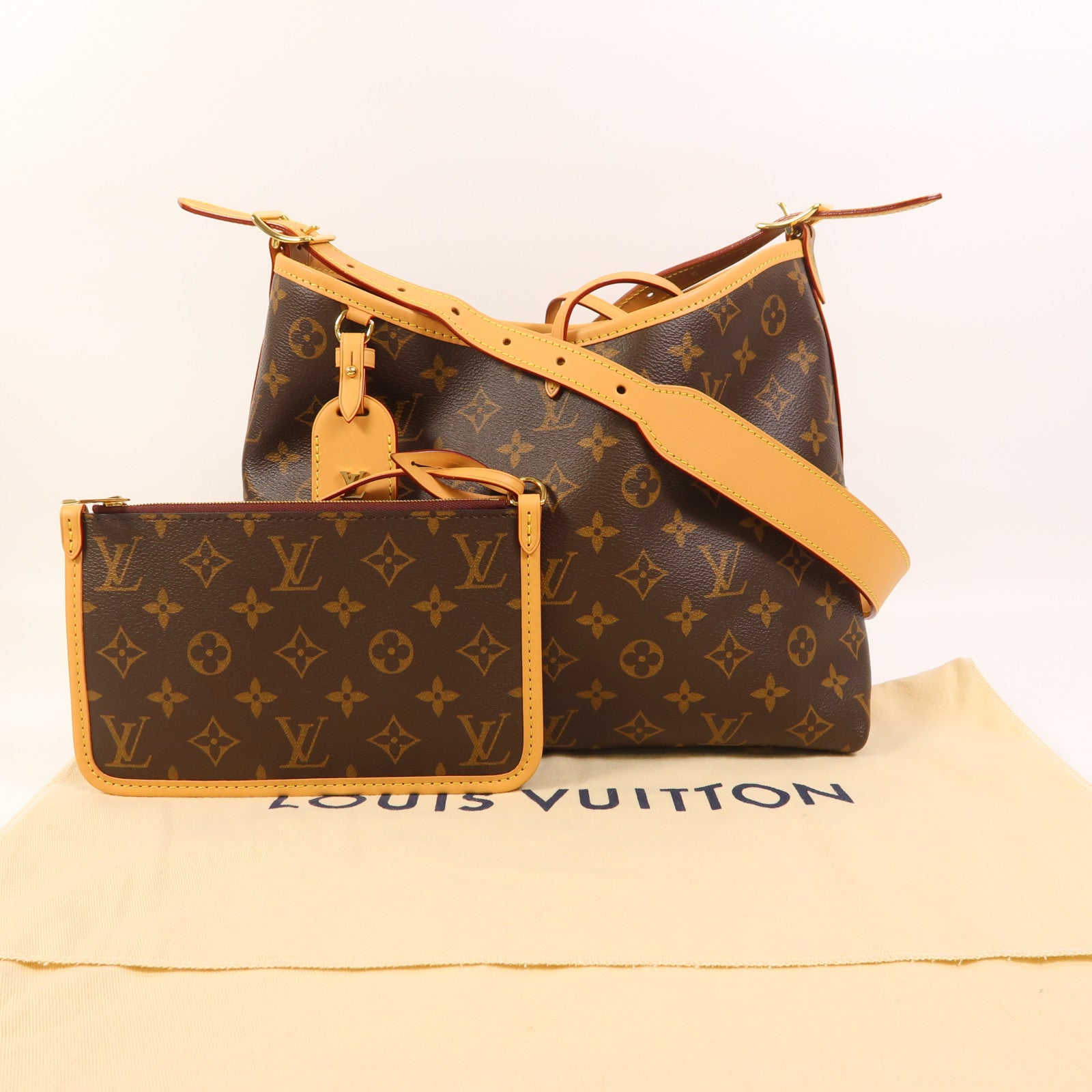 LOUIS VUITTON Monogram CarryAll PM金扣肩背袋