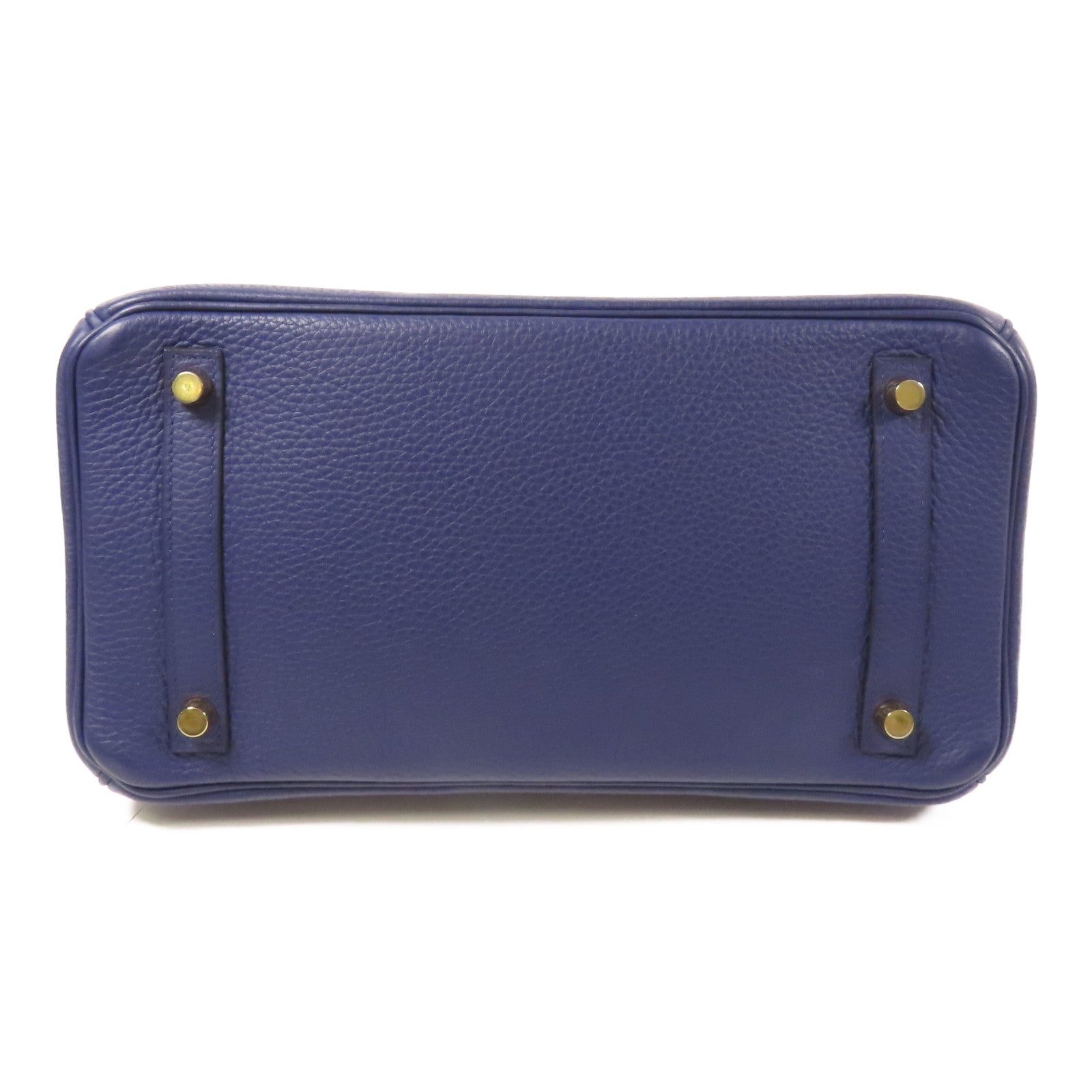 HERMES Clemence皮革Birkin 30金扣手挽袋Bleu Encre