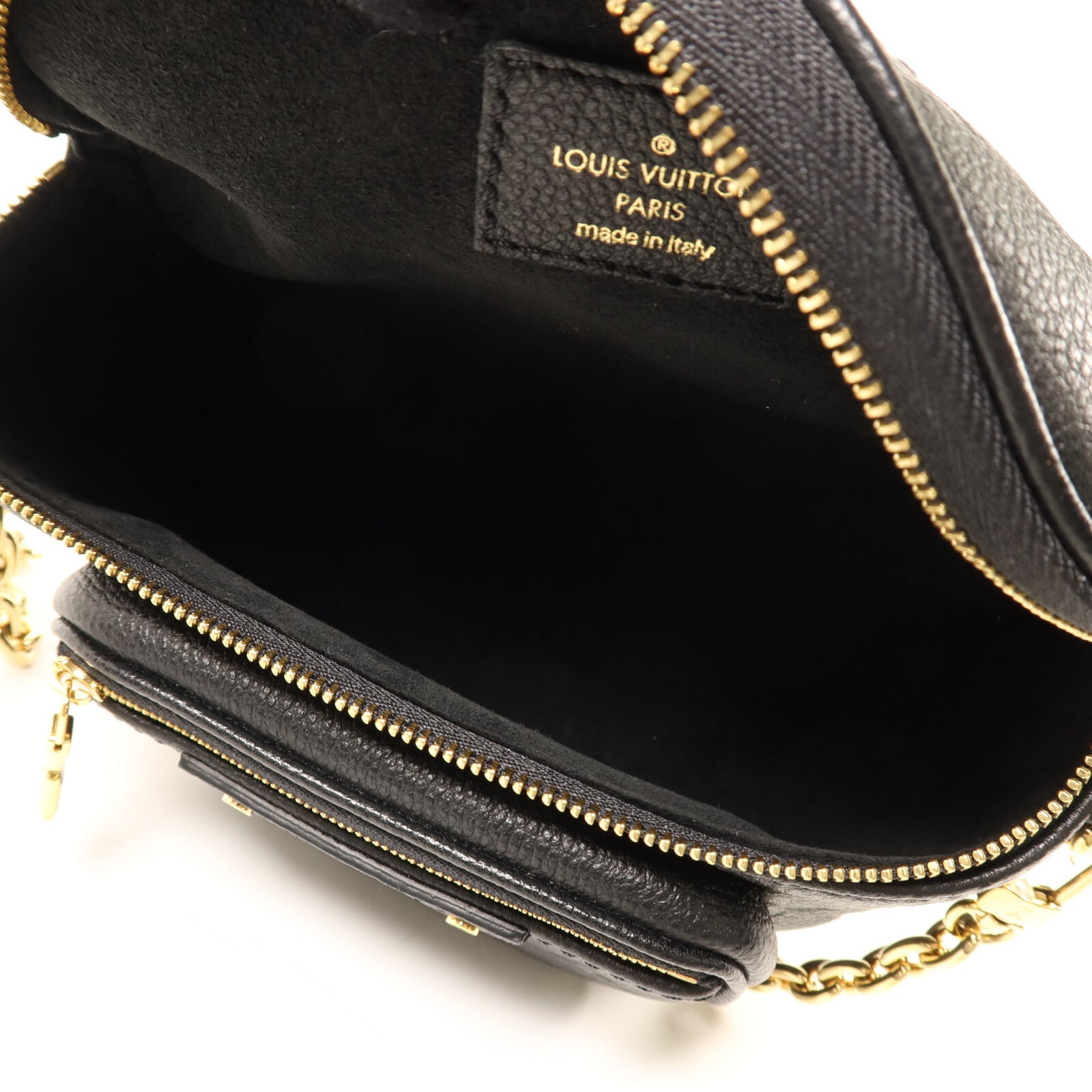 LOUIS VUITTON Monogram Empreinte Mini Bumbag金扣手挽肩背兩用袋
