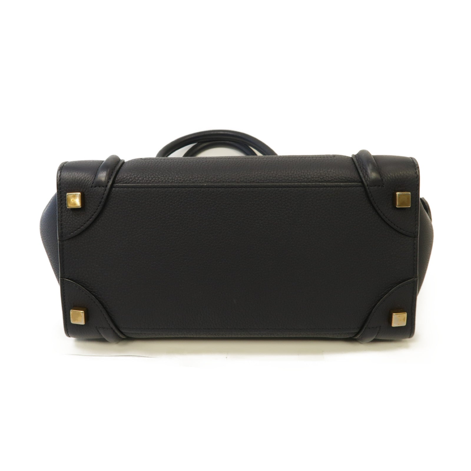 CELINE 牛皮皮革Luggage Bag金扣手挽袋深藍色