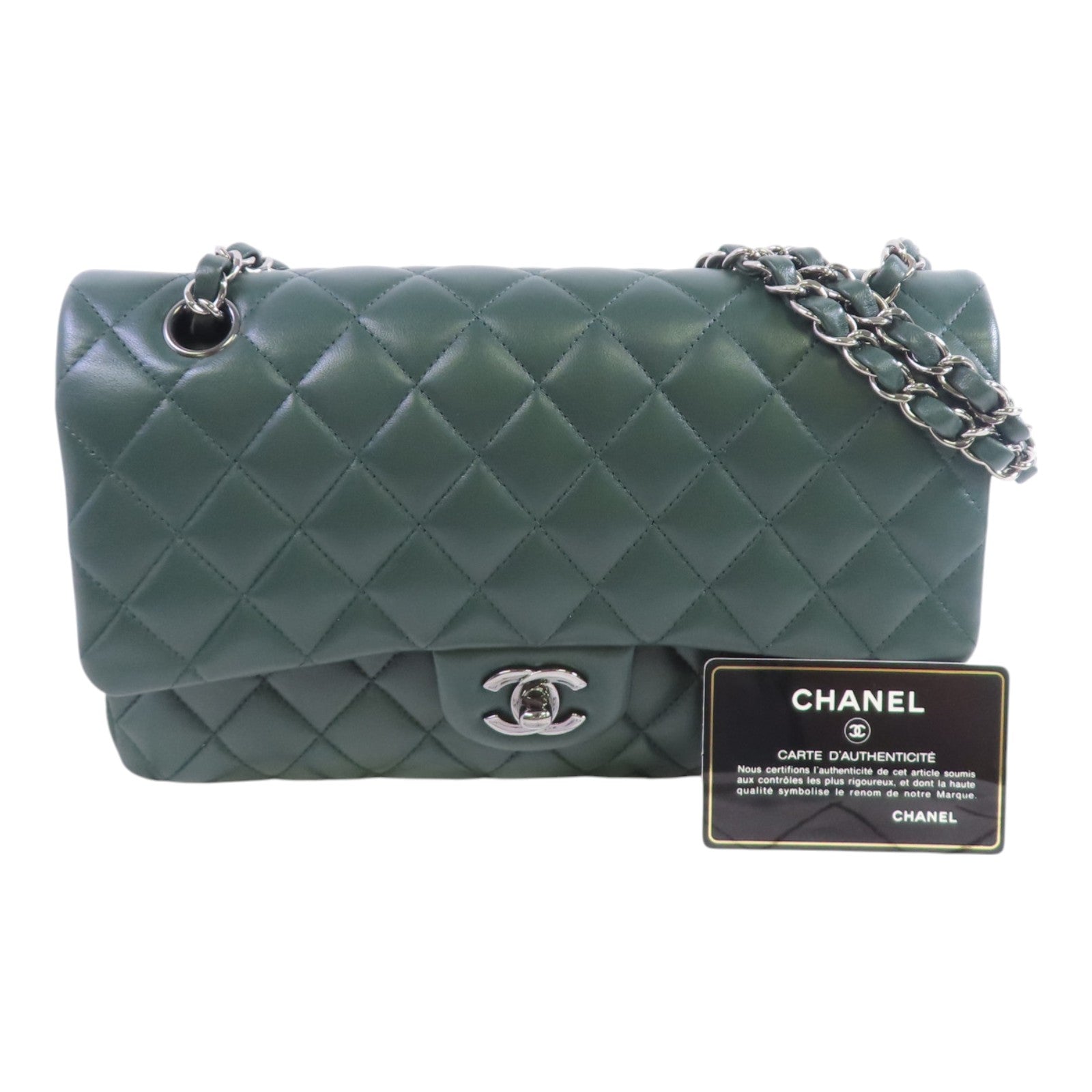 CHANEL 羊皮皮革Classic 25 Chain Shoulder Bag銀扣鏈帶肩背袋