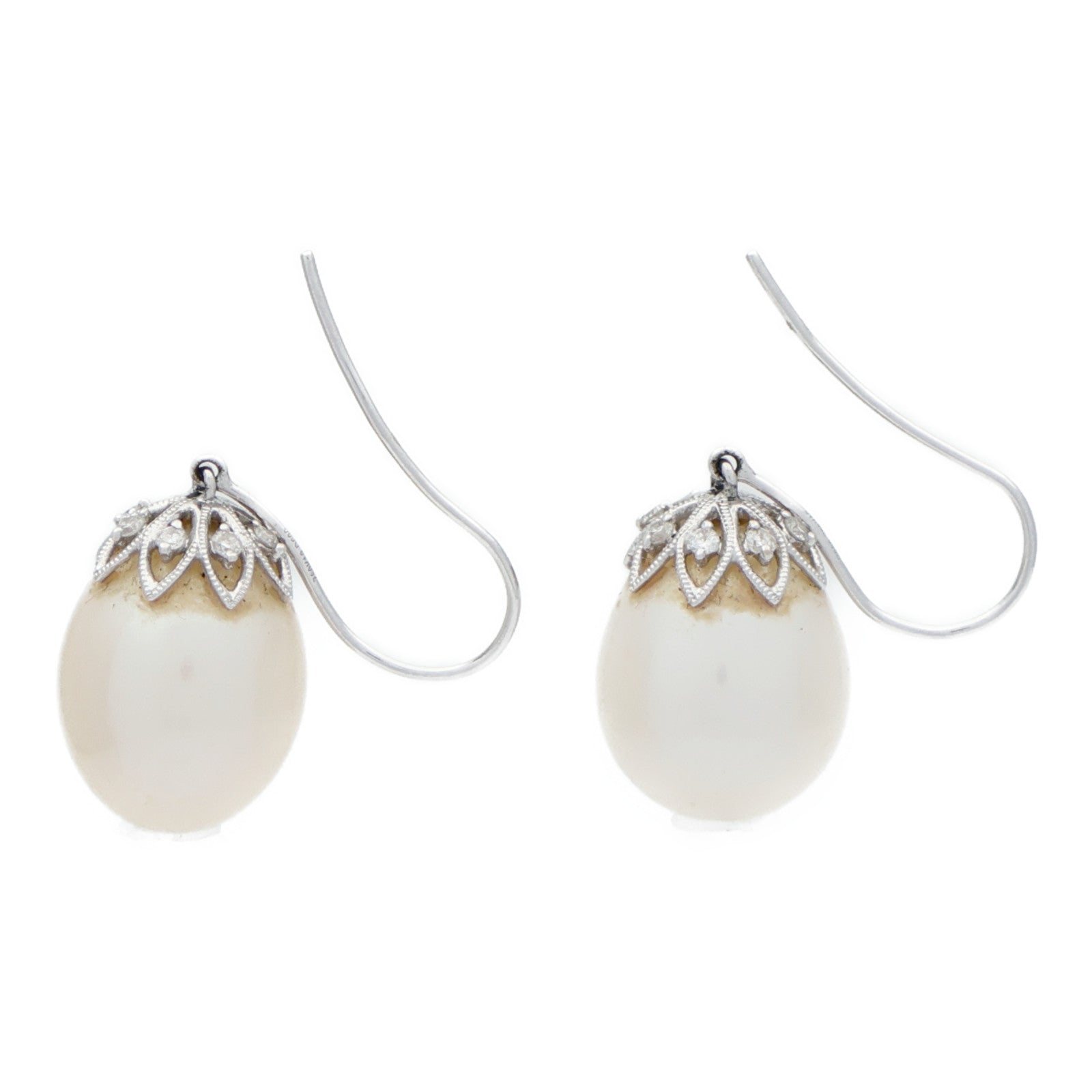 JEWELRY 18K白金Pearl Diamond Earrings珍珠鑽石耳環