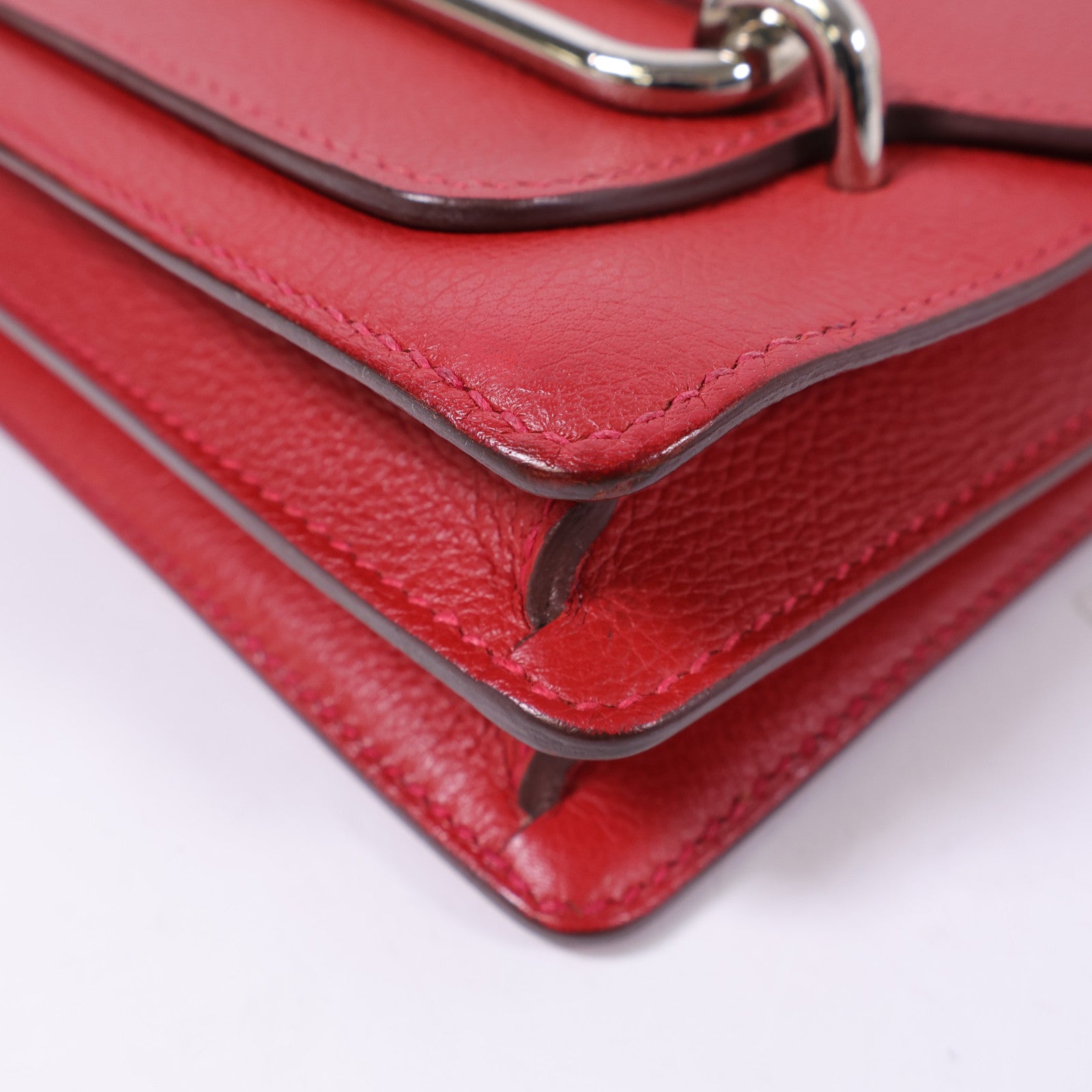 HERMES Evercolor皮革Mini Roulis銀扣肩背袋