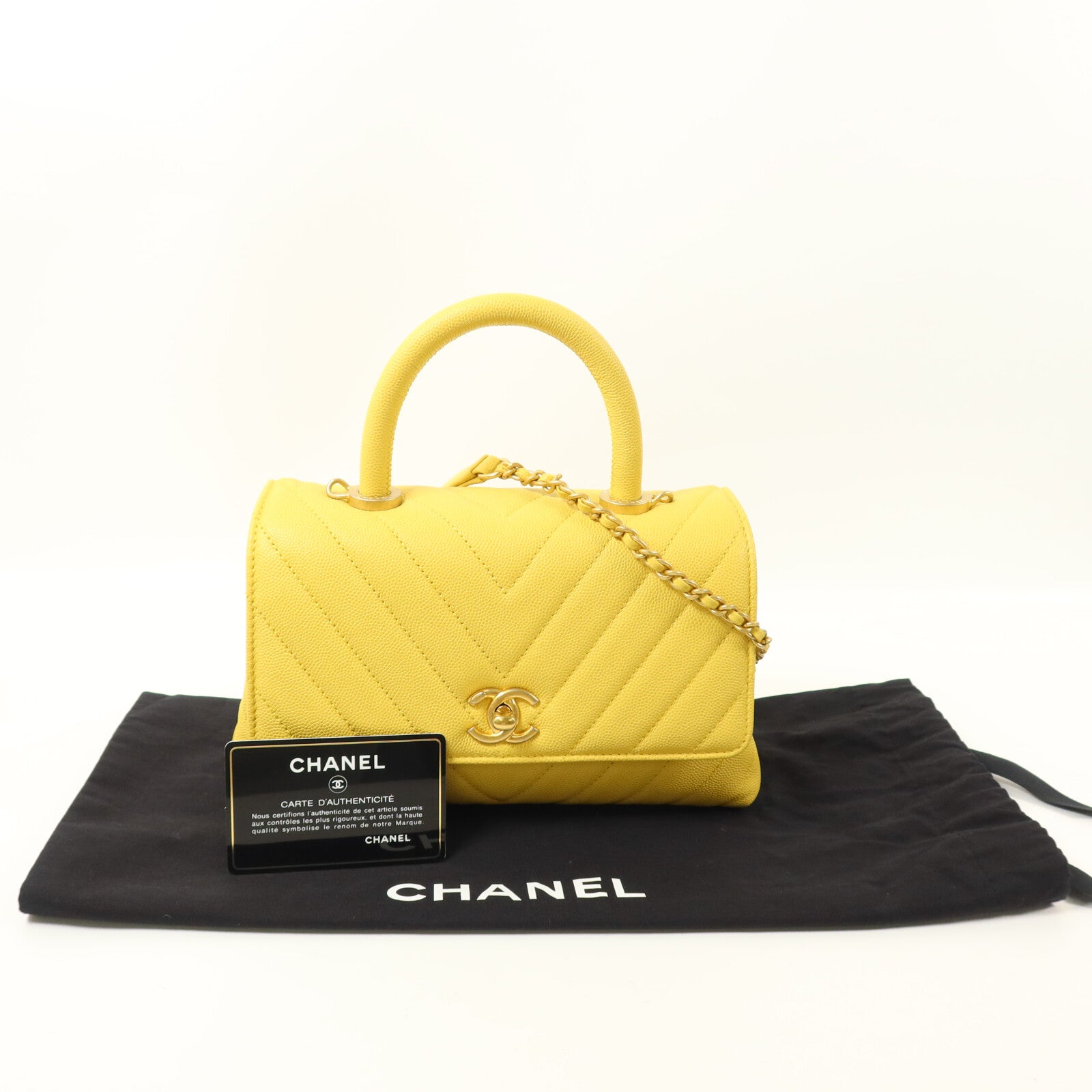 CHANEL 牛皮皮革Coco Handle手挽肩背兩用袋