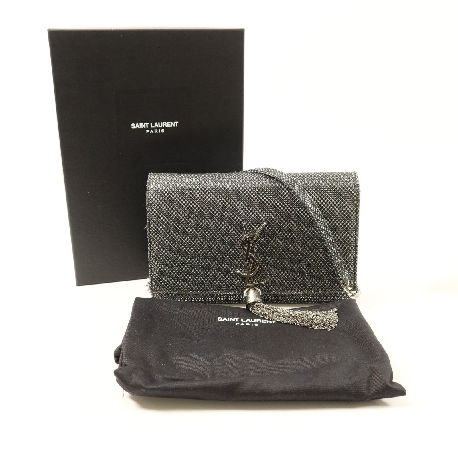 YVES SAINT LAURENT 皮革Kate Small銀扣肩背袋