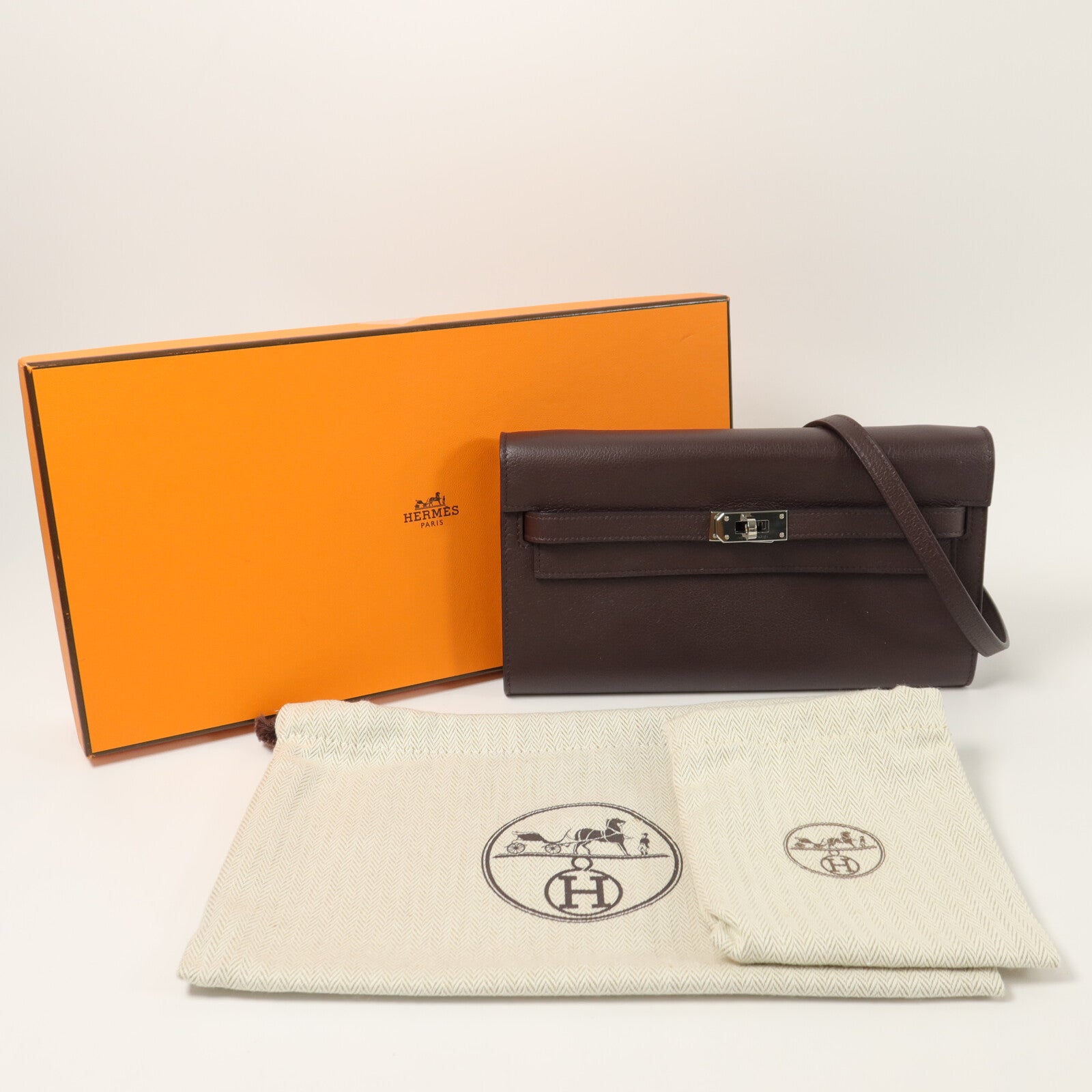 HERMES Evercolor皮革Kelly To Go肩背袋Rouge Sellier