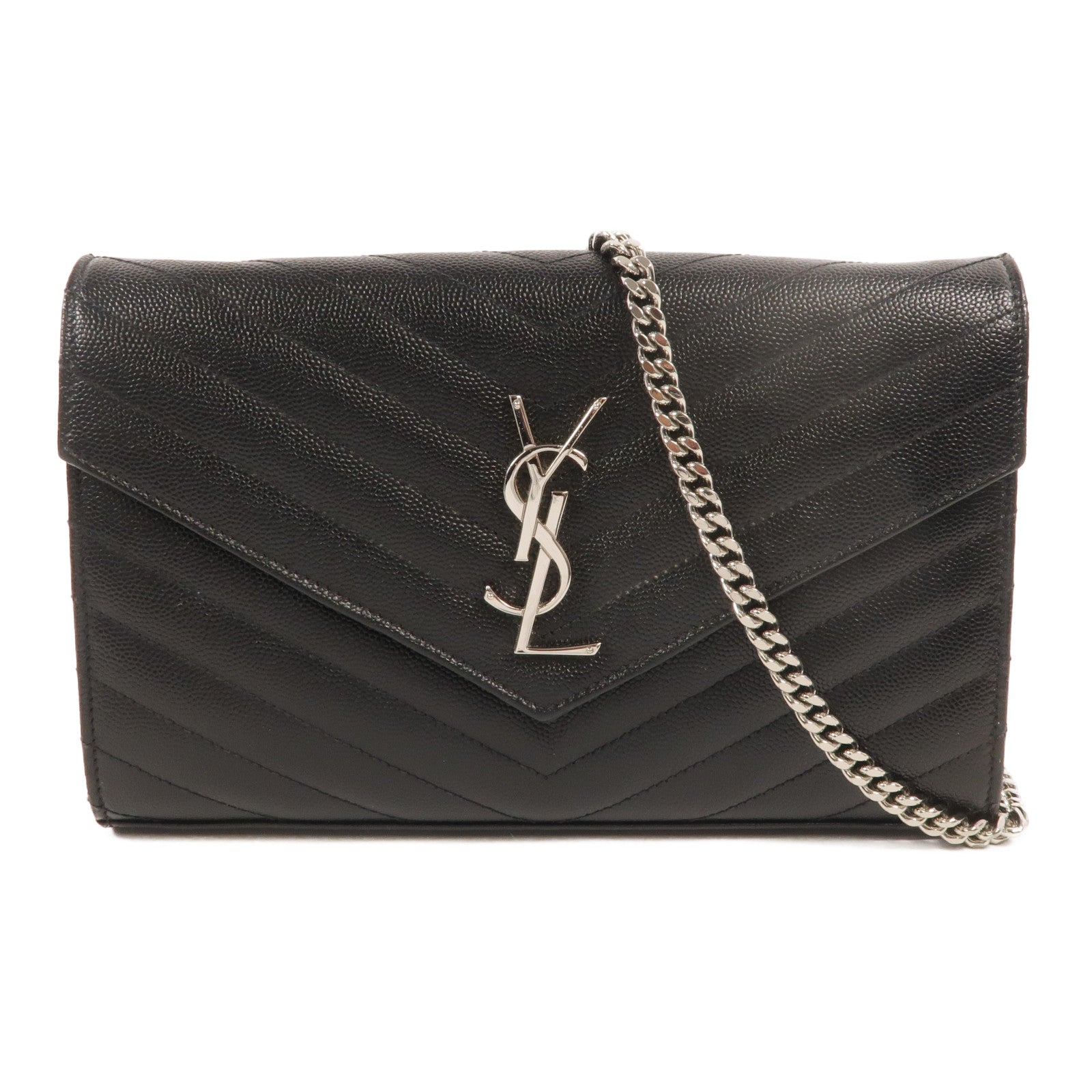 SAINT LAURENT 牛皮皮革Cassandre Chain Wallet鏈帶肩背袋