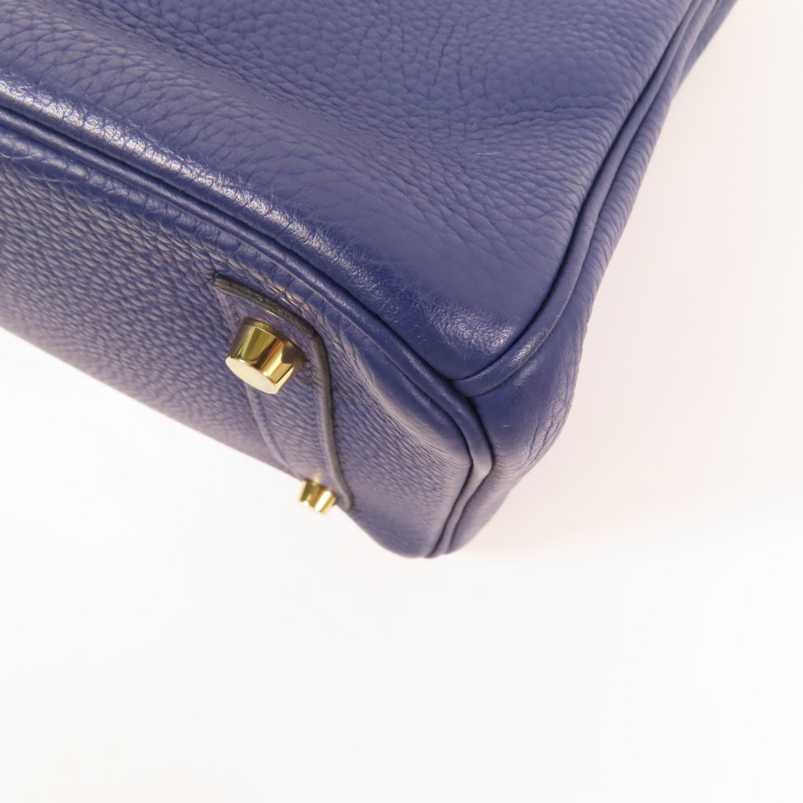 HERMES 【激減優惠】Clemence皮革Birkin 30金扣手挽袋Bleu Encre