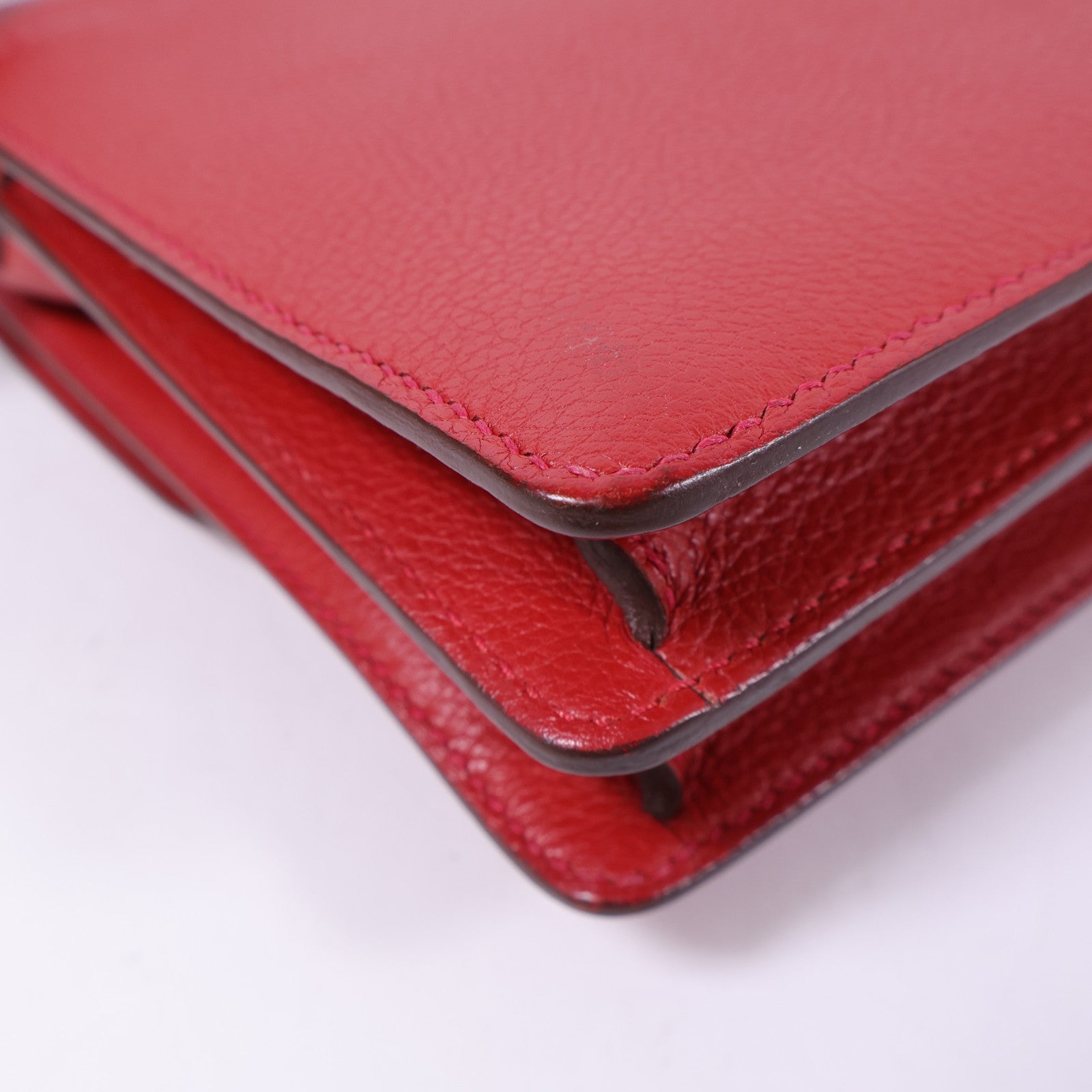 HERMES Evercolor皮革Mini Roulis銀扣肩背袋