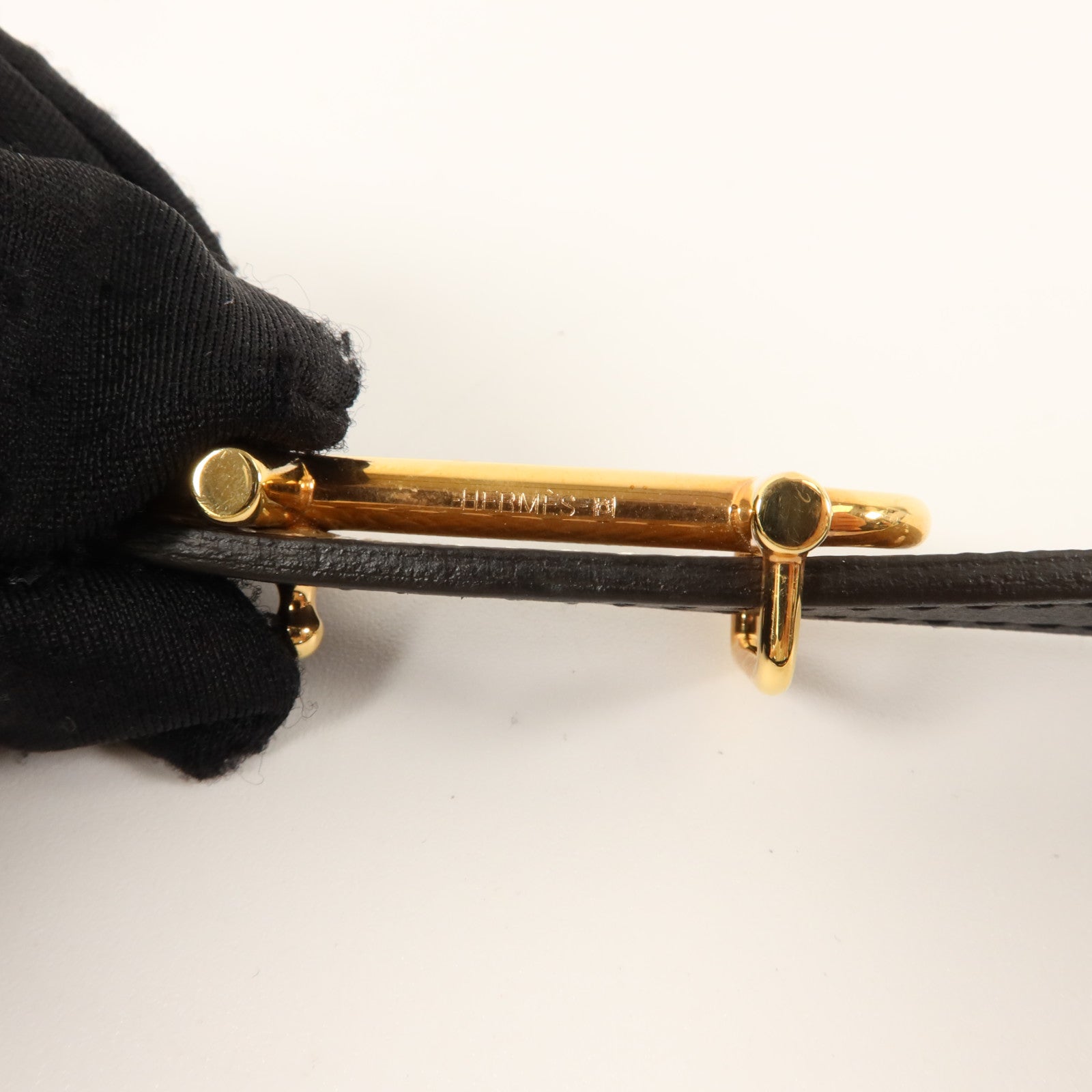 HERMES Epsom皮革/Swift皮革Gamma Reversible Belt 85cm皮帶Etoupe/Noir