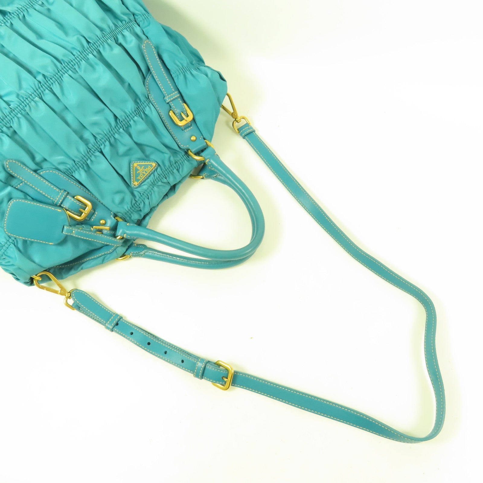 PRADA 【激減優惠】尼龍Tessuto Gaufre金扣手挽肩背兩用袋