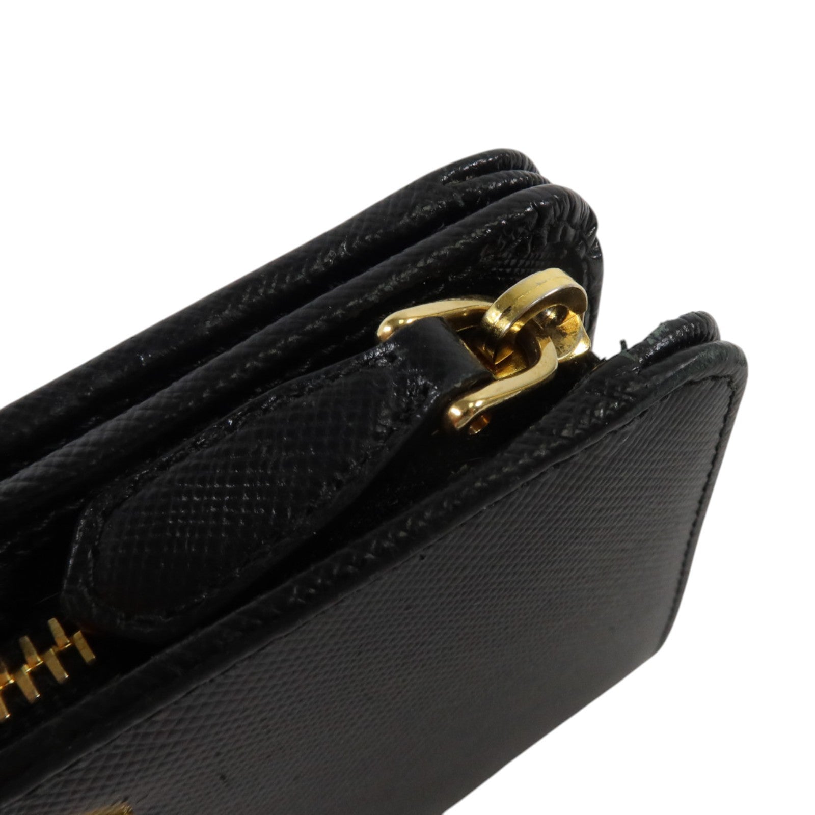 PRADA Saffiano皮革Wallet金扣錢包