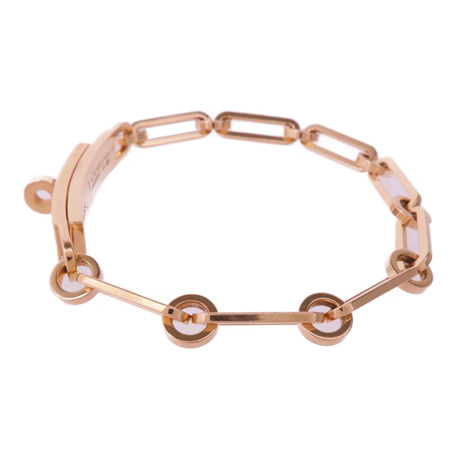 HERMES 18K玫瑰金Kelly Chaine Diamond Bracelet鑽石手鏈