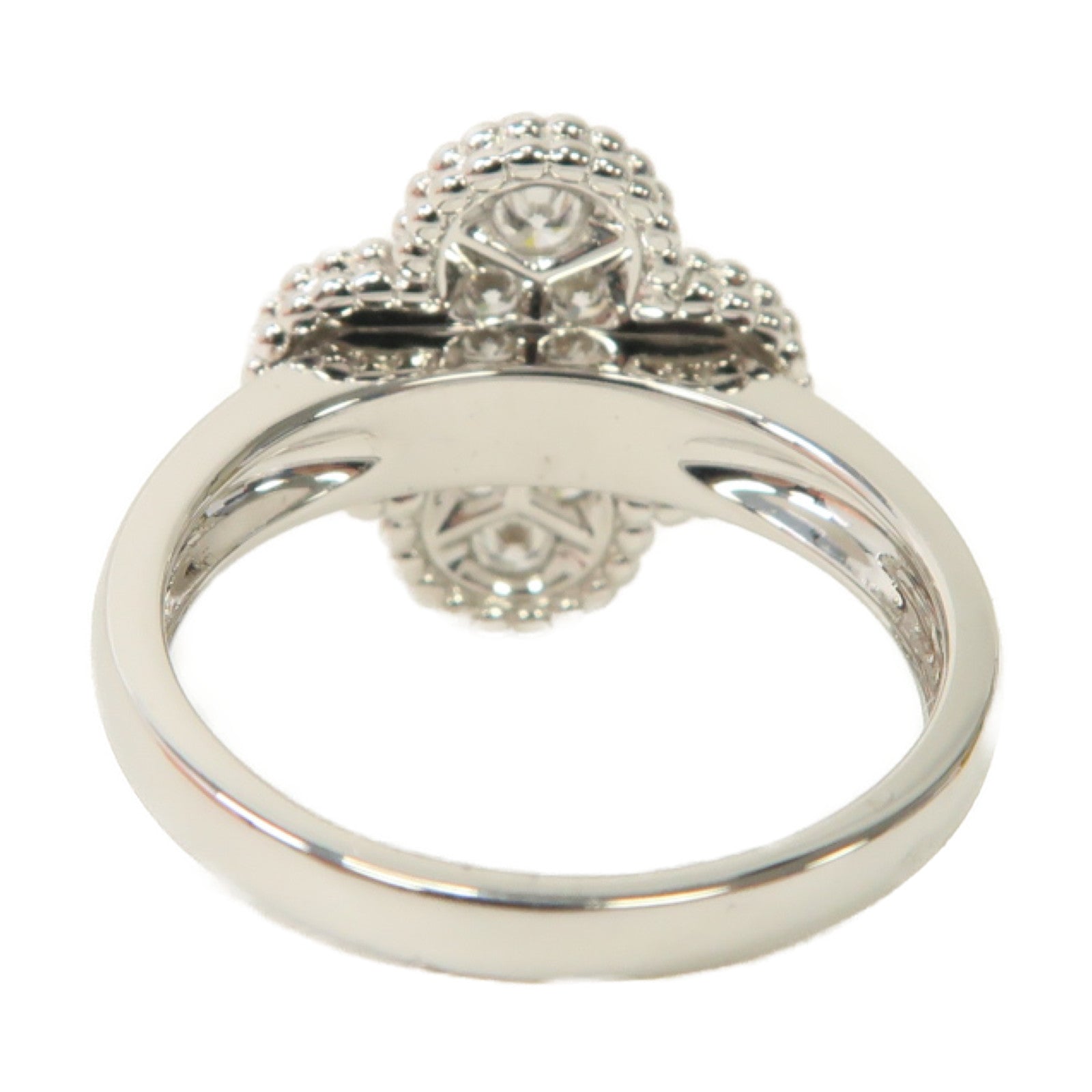 Van Cleef & Arpels 18K白金Alhambra Diamond Ring戒指US#6.5