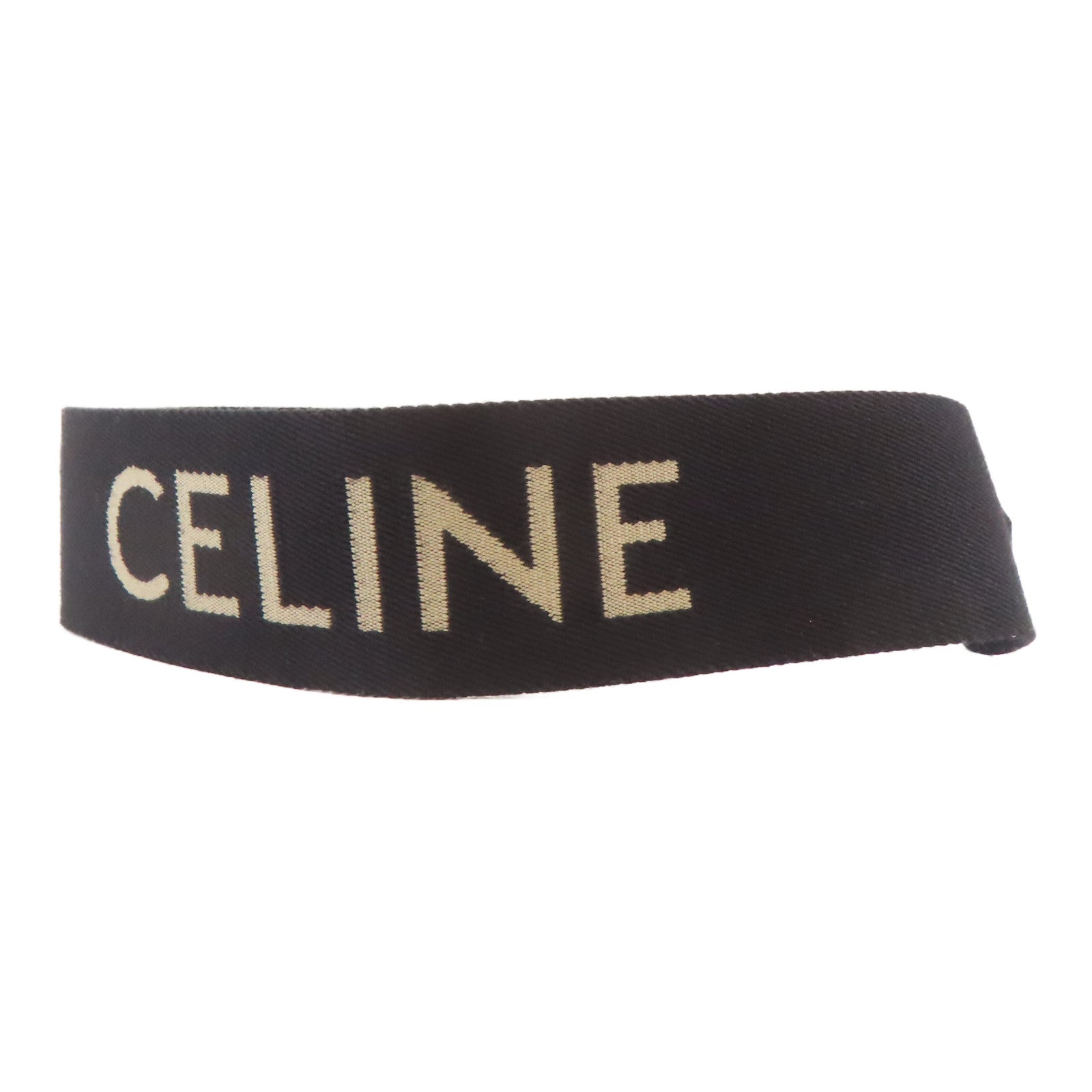 CELINE 帆布Shoulder Strap金扣肩背帶黑色