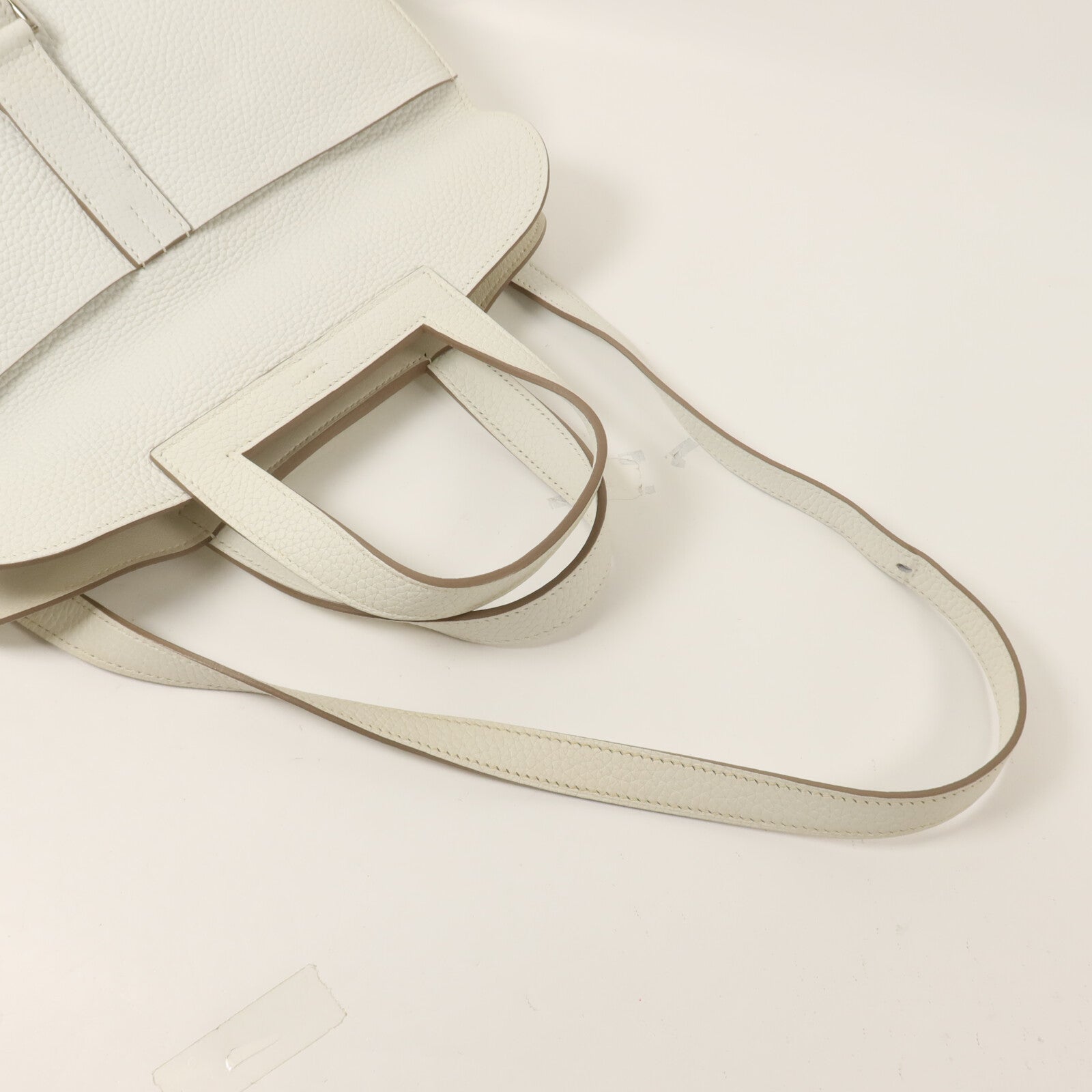 HERMES Clemence皮革Halzan 31手挽肩背兩用袋Blanc